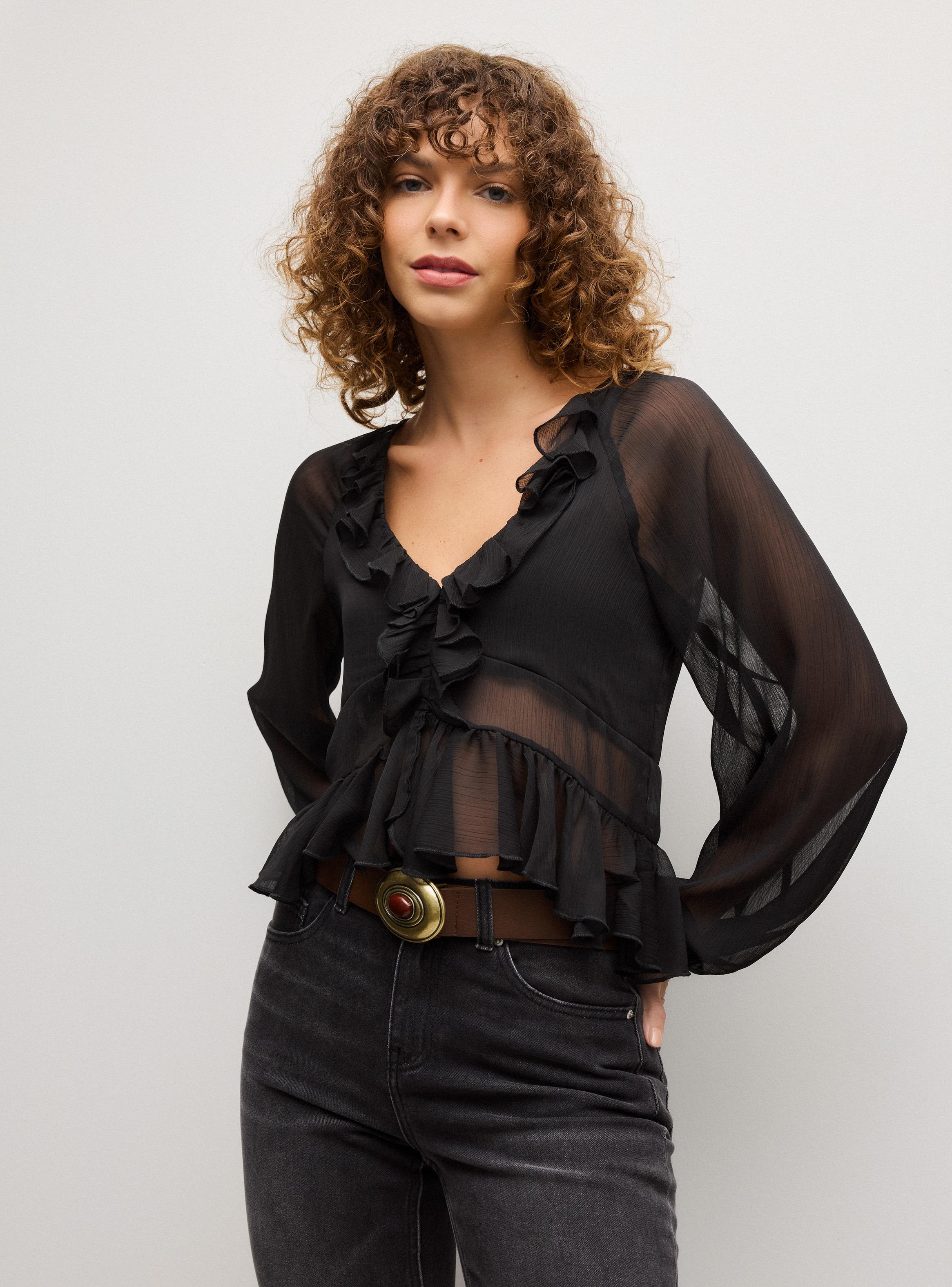 Blusa Transparencia con Vuelos-0
