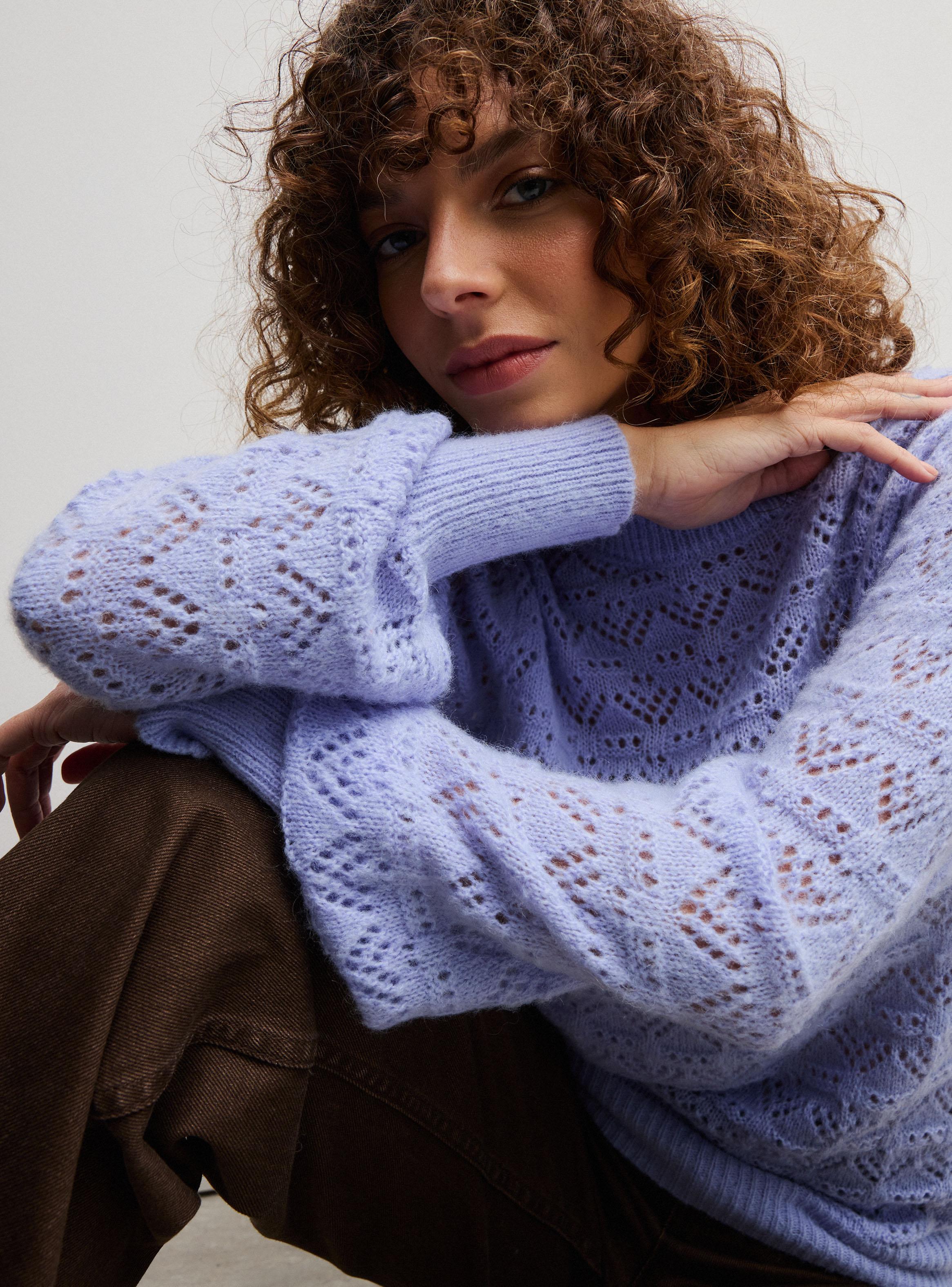 Sweater Calado Manga Abullonada-2