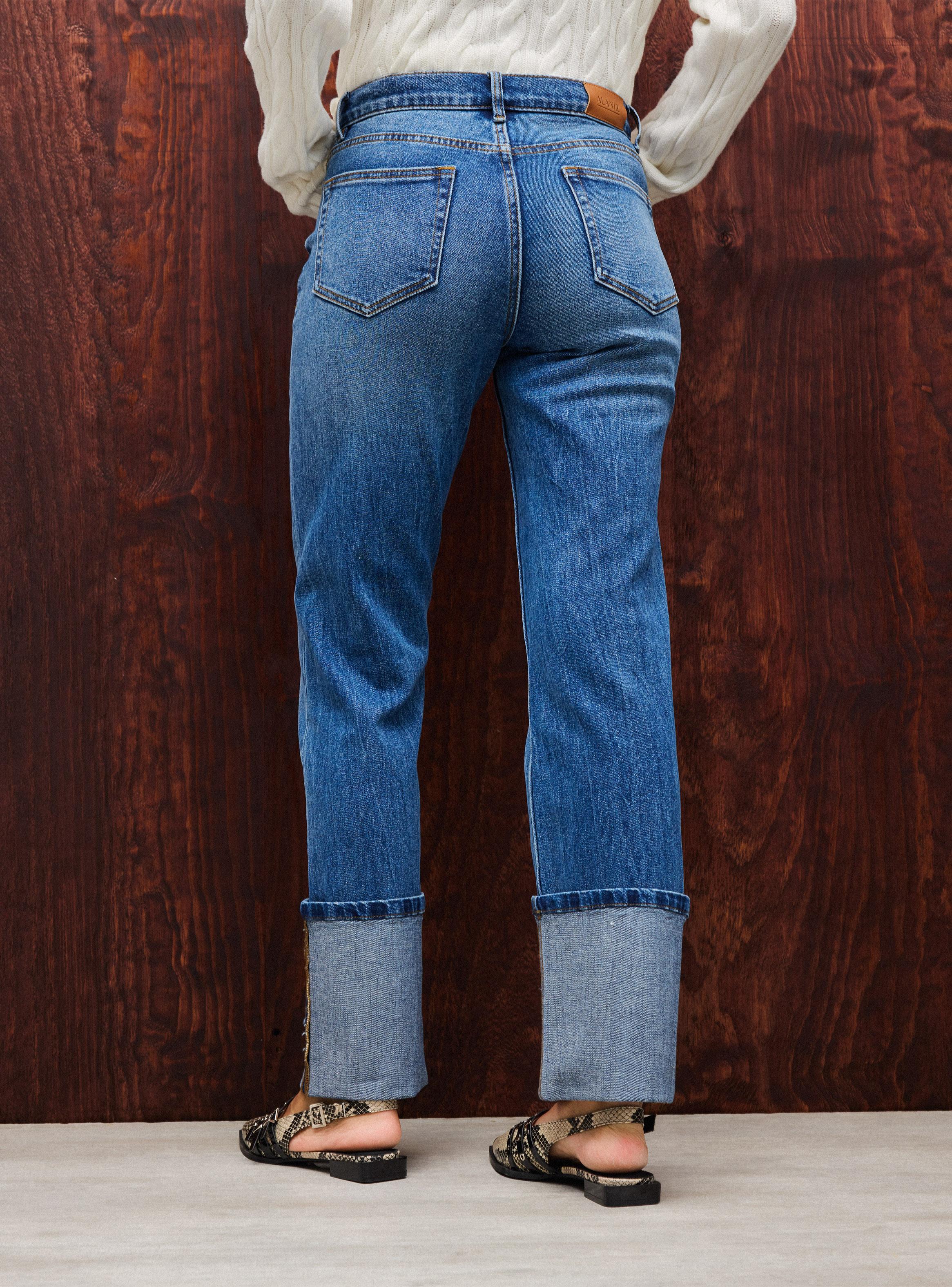 Jeans Straight Roll Up-1
