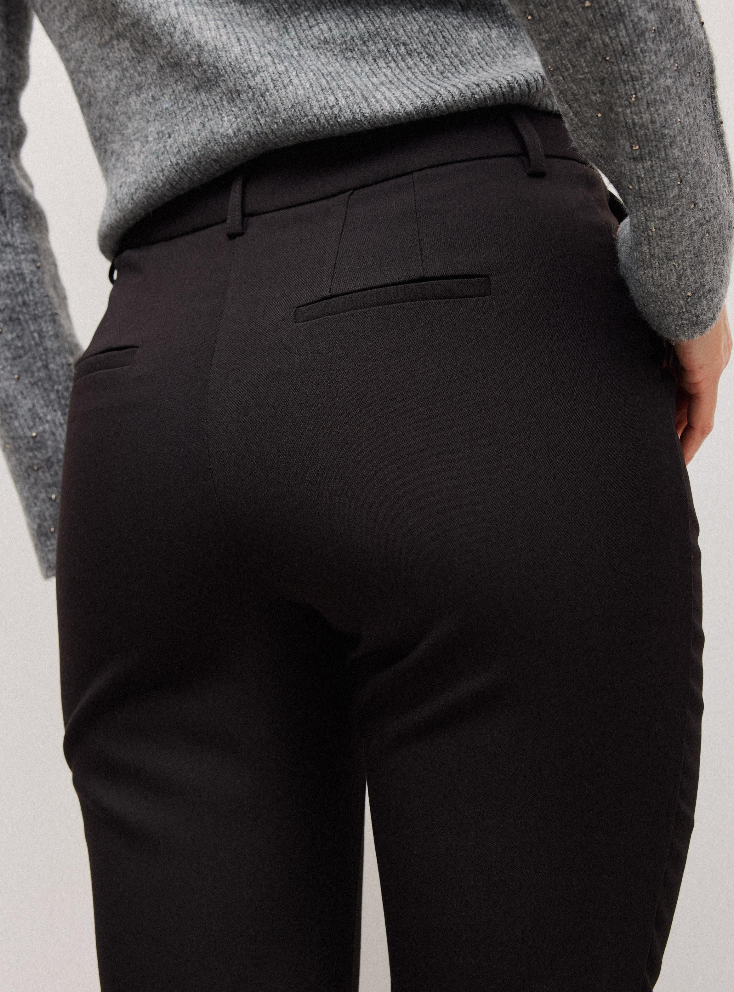 Pantalón Traje Recto con Bolsillos-3