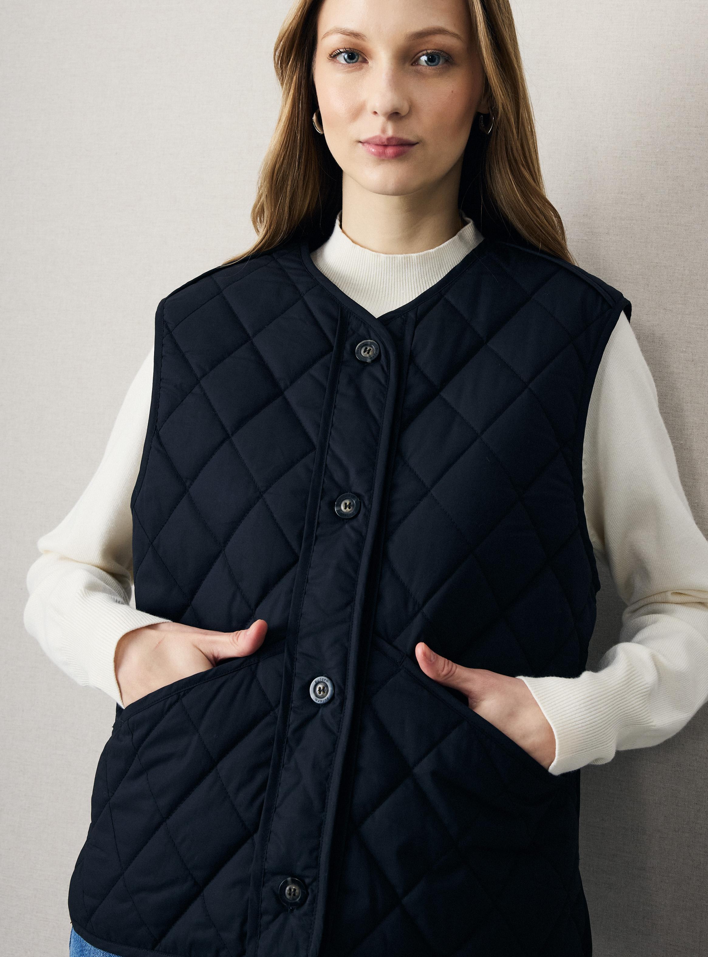 Chaqueta sin Mangas Abotonada Quilted-2