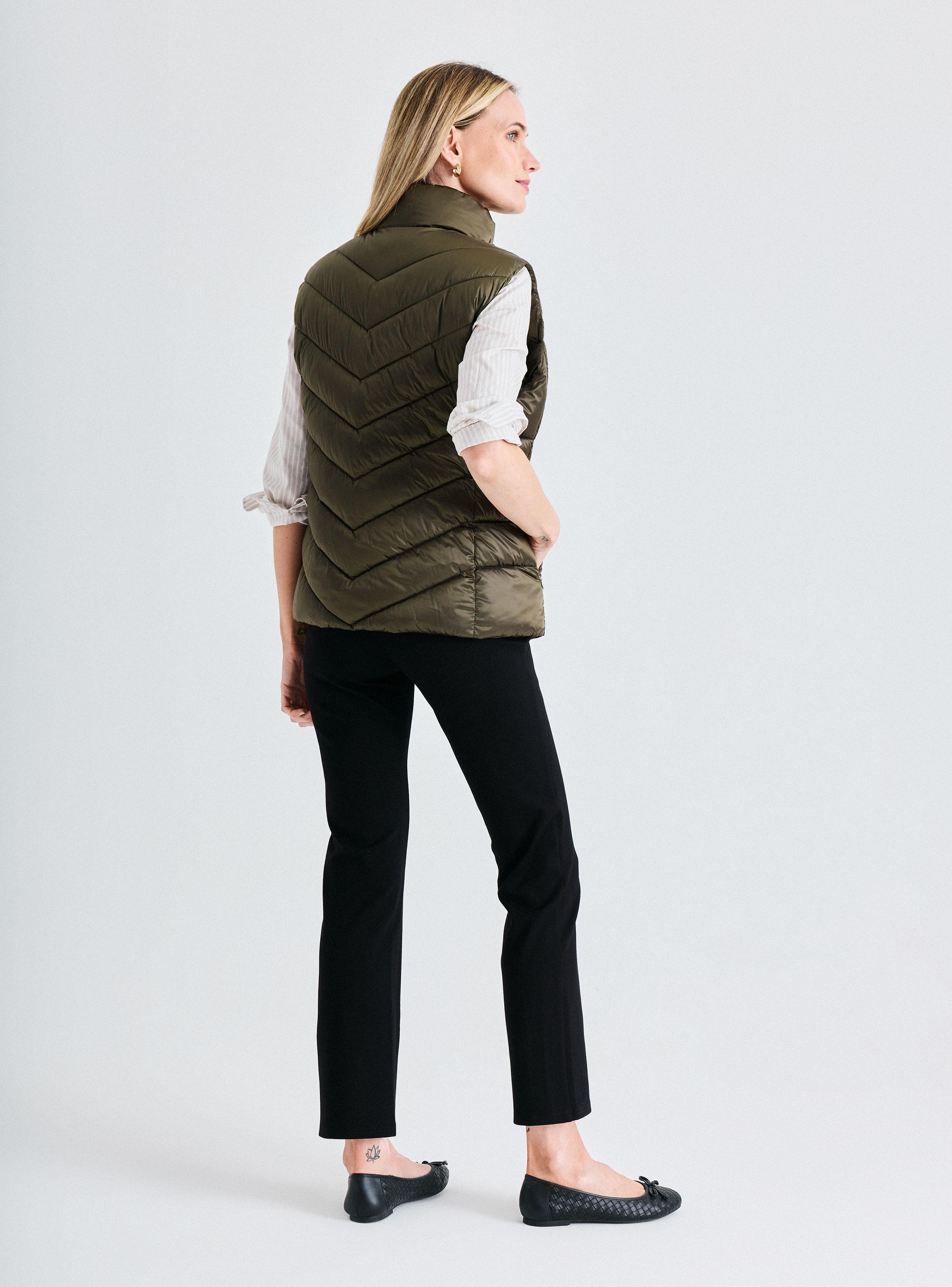 Parka sin Mangas Cordón Cuello con Piedras Decorativas-5