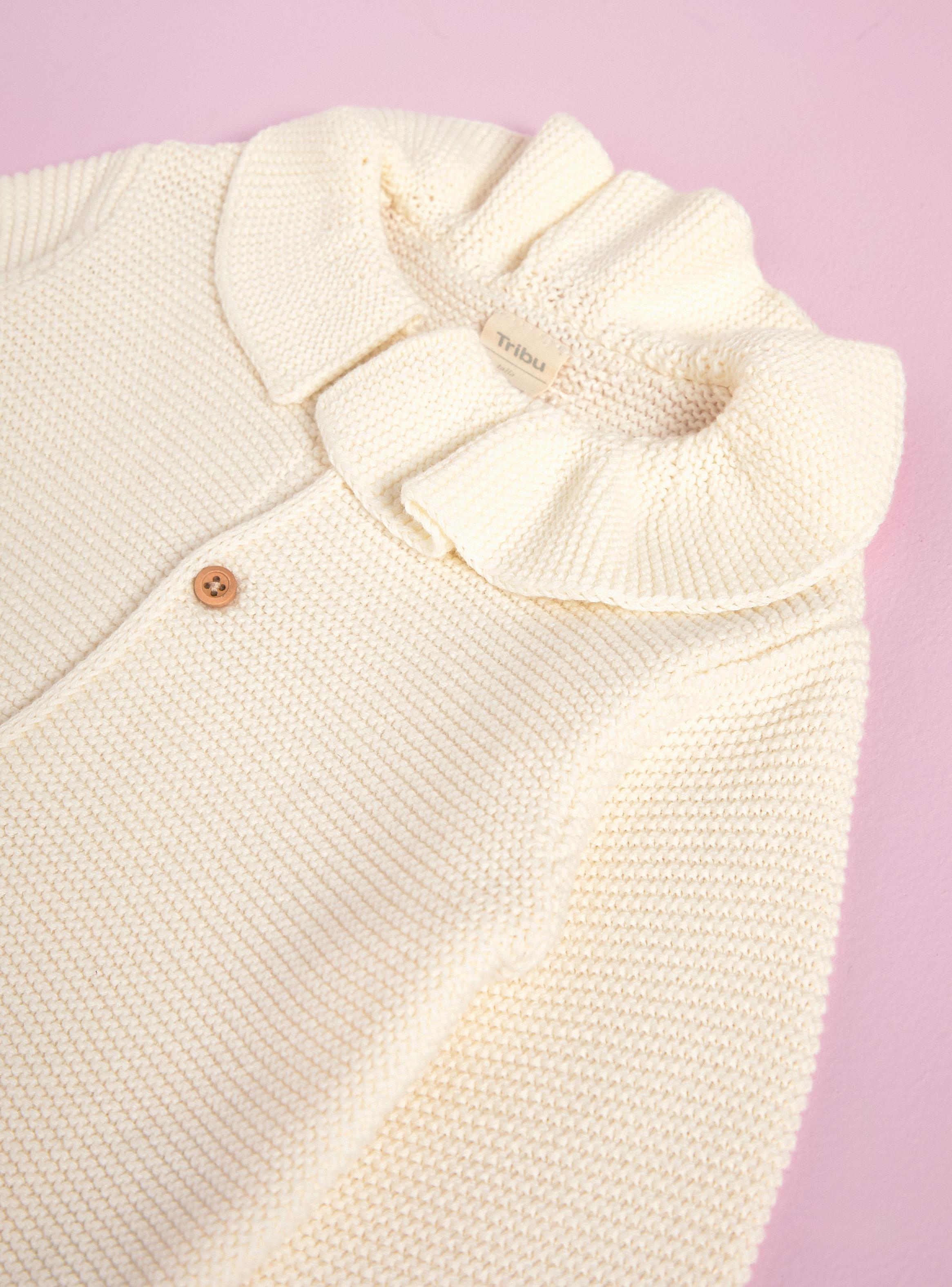 Sweater con Cuello Payaso y Botones-2