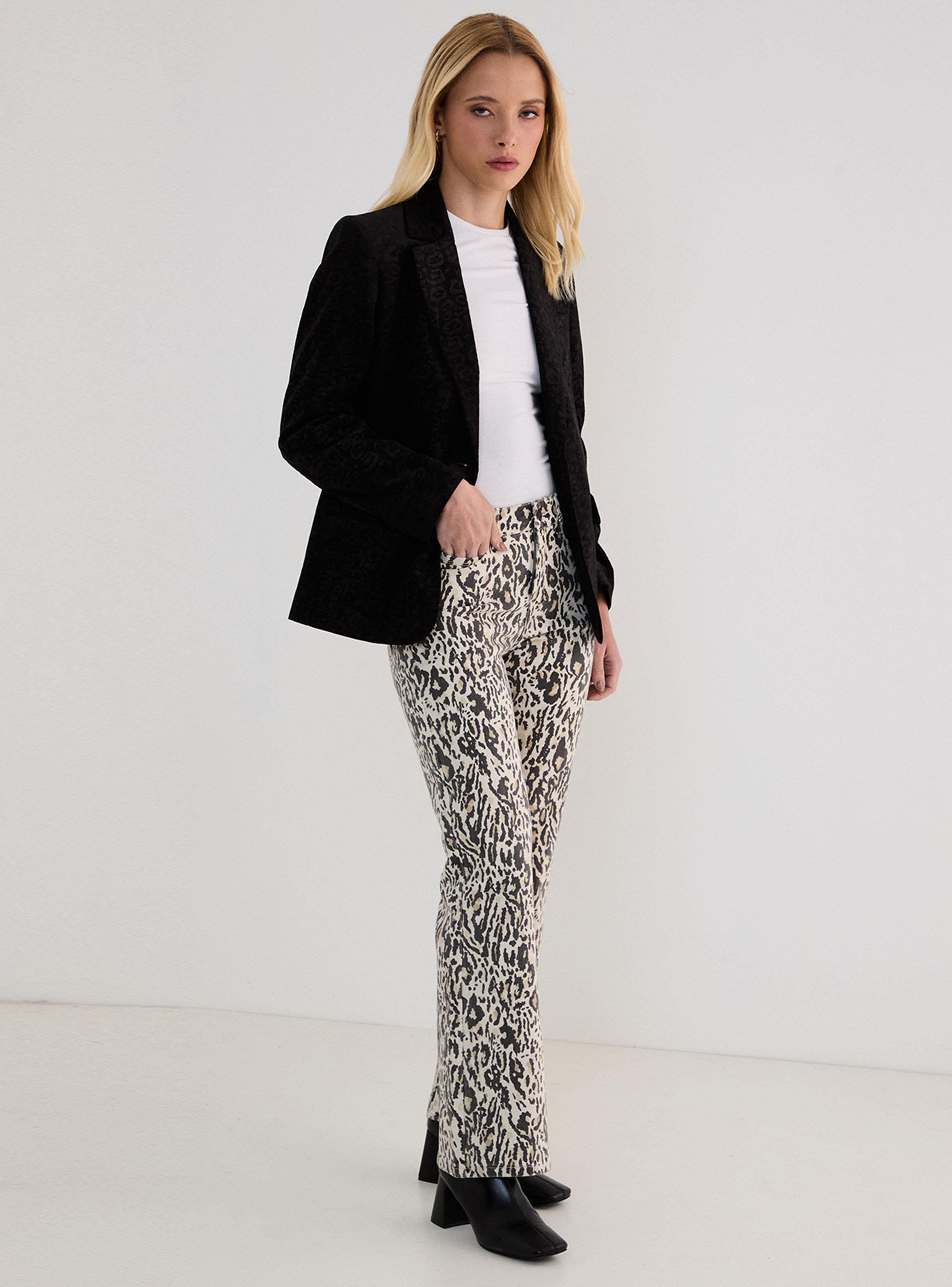 Blazer Forrado Solapa con Cruce de Botón -3