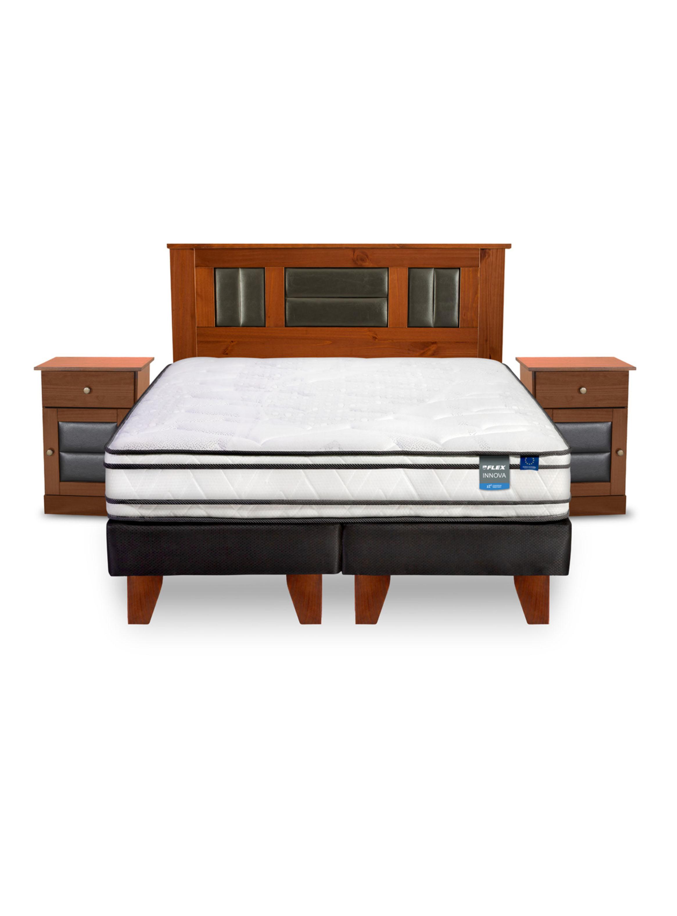 Cama Europea Innova 2 Plazas Box Base Dividida + Set Muebles Lorraine-2