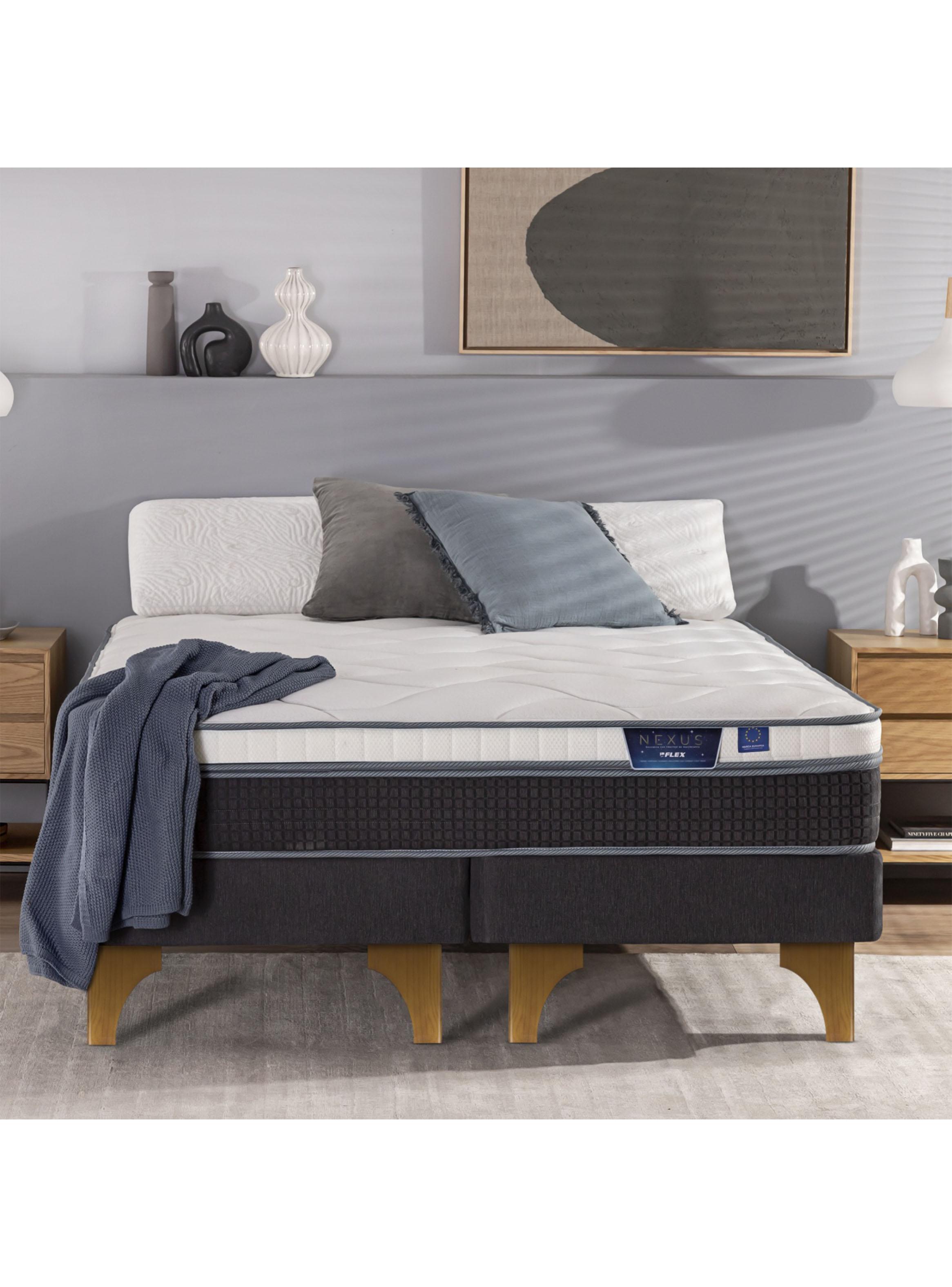 Cama Europea Nexus 2 Plazas Box Base Dividida + 2 Almohadas Royal-5