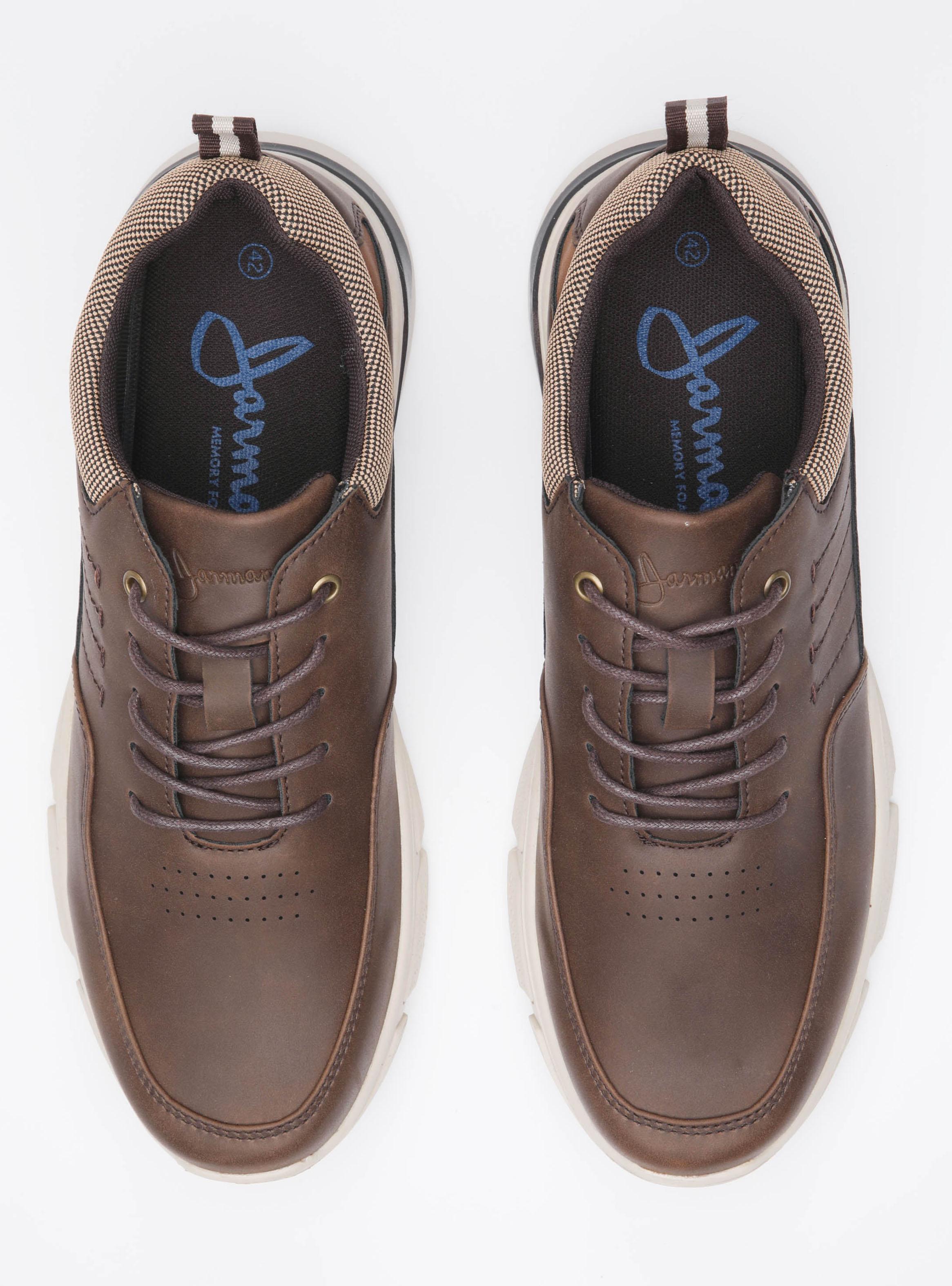 Zapato Casual Cordón y Plantilla Textil Mesh Cuero Hombre-3