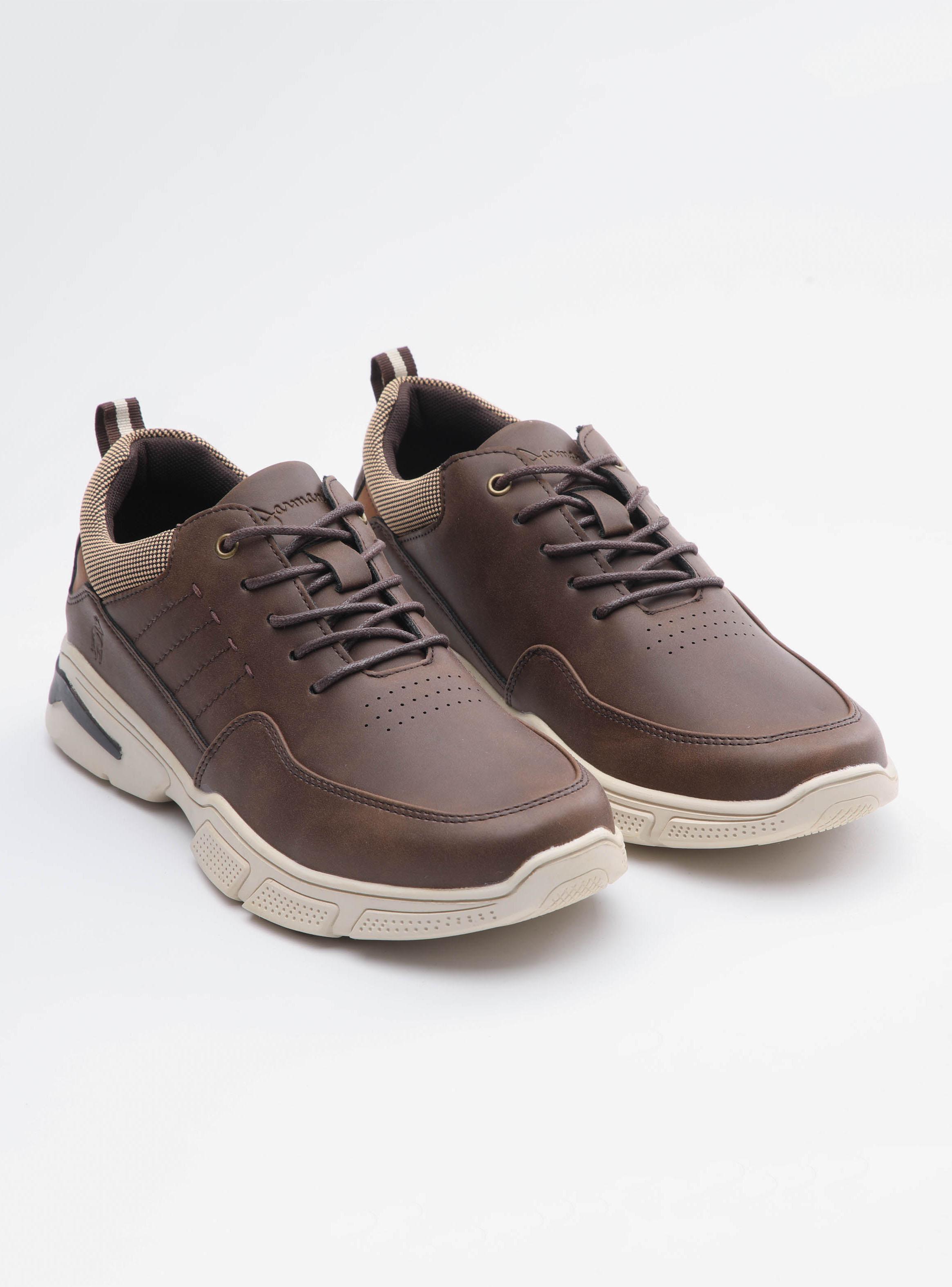 Zapato Casual Cordón y Plantilla Textil Mesh Cuero Hombre-1