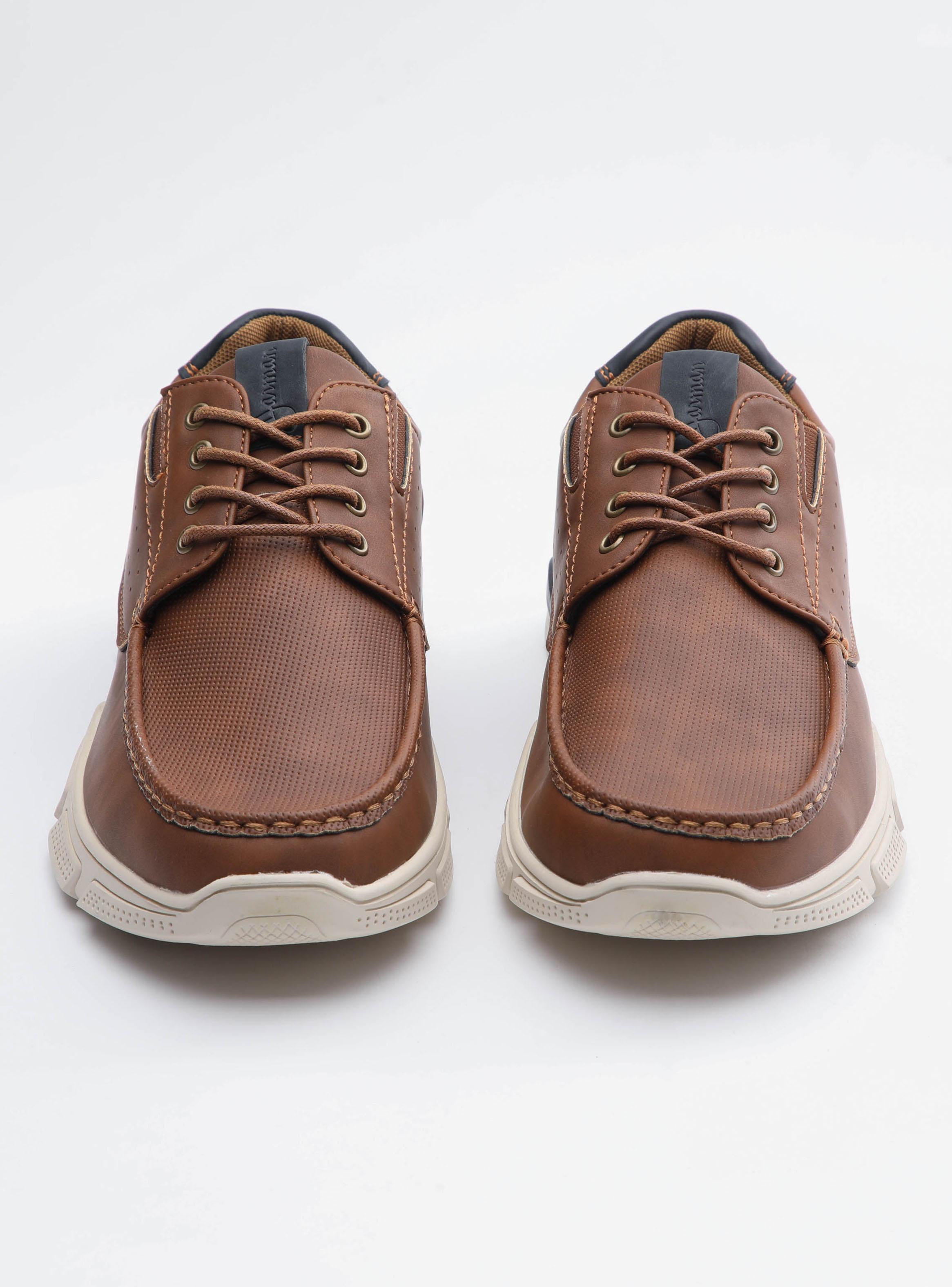 Zapato Casual Plantilla Textil Mesh Acordonado Cuero Hombre-2