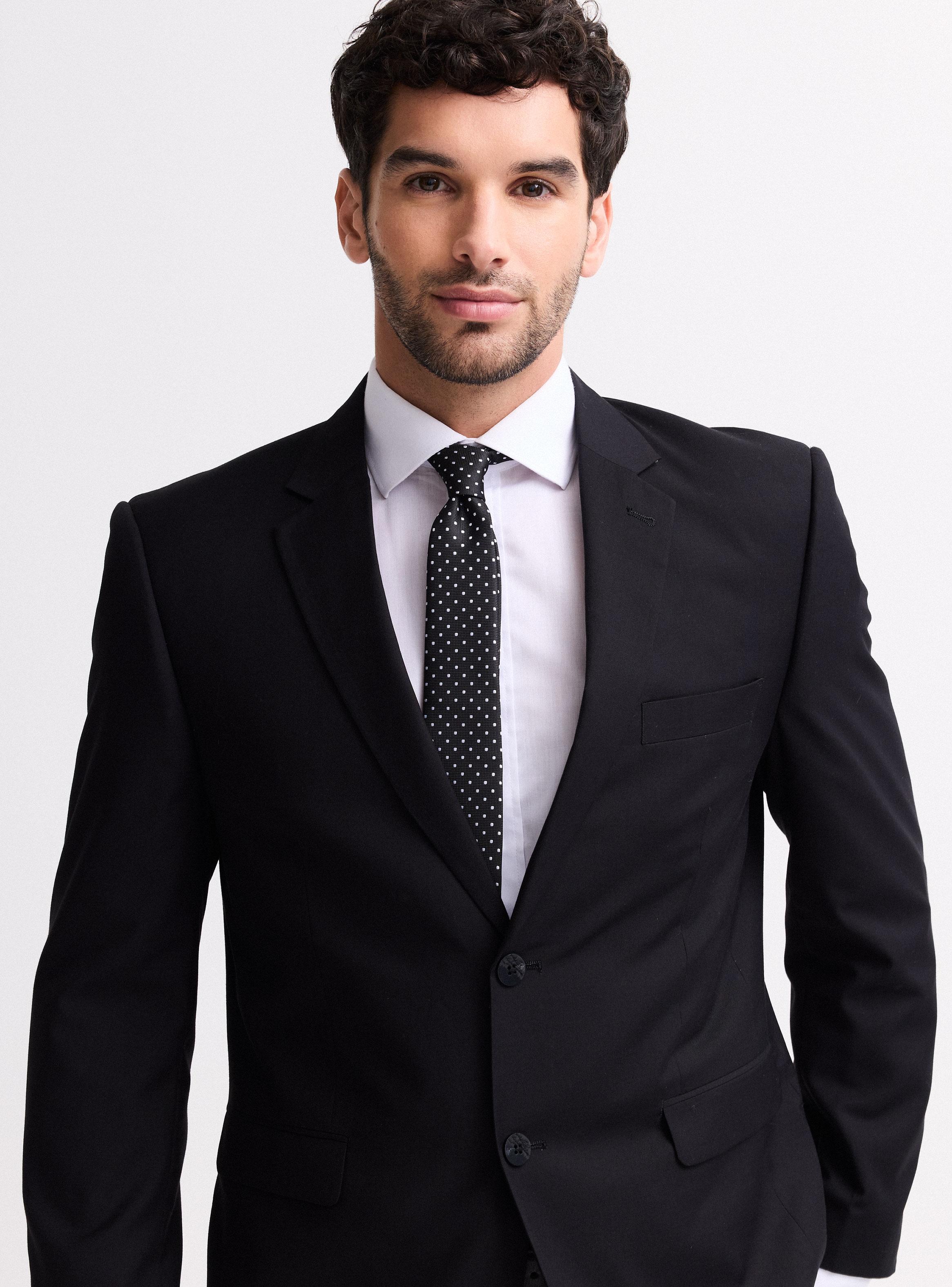 Traje Recto Liso Negro-2