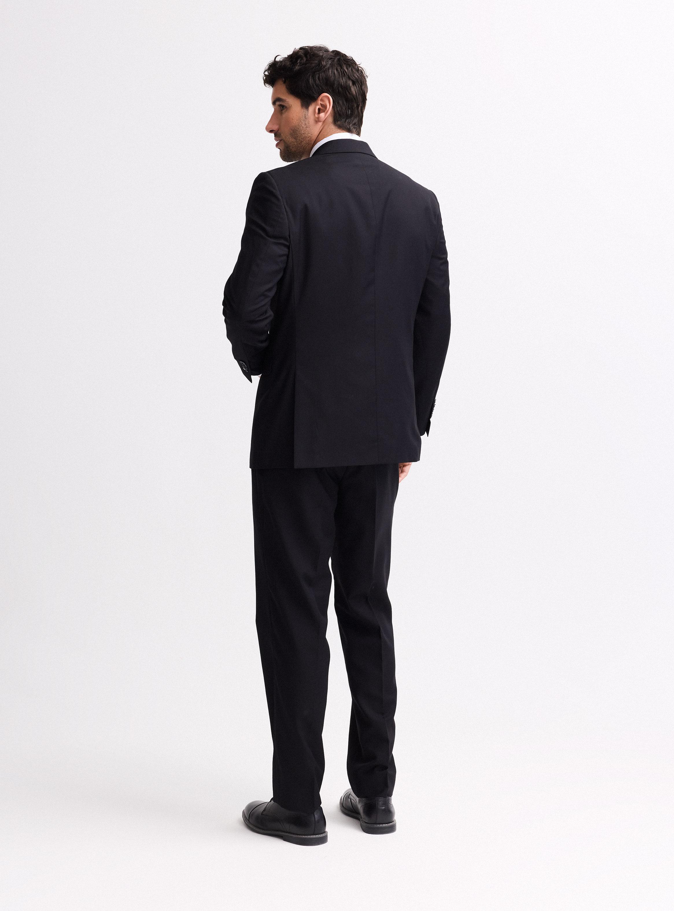 Traje Recto Liso Negro-5