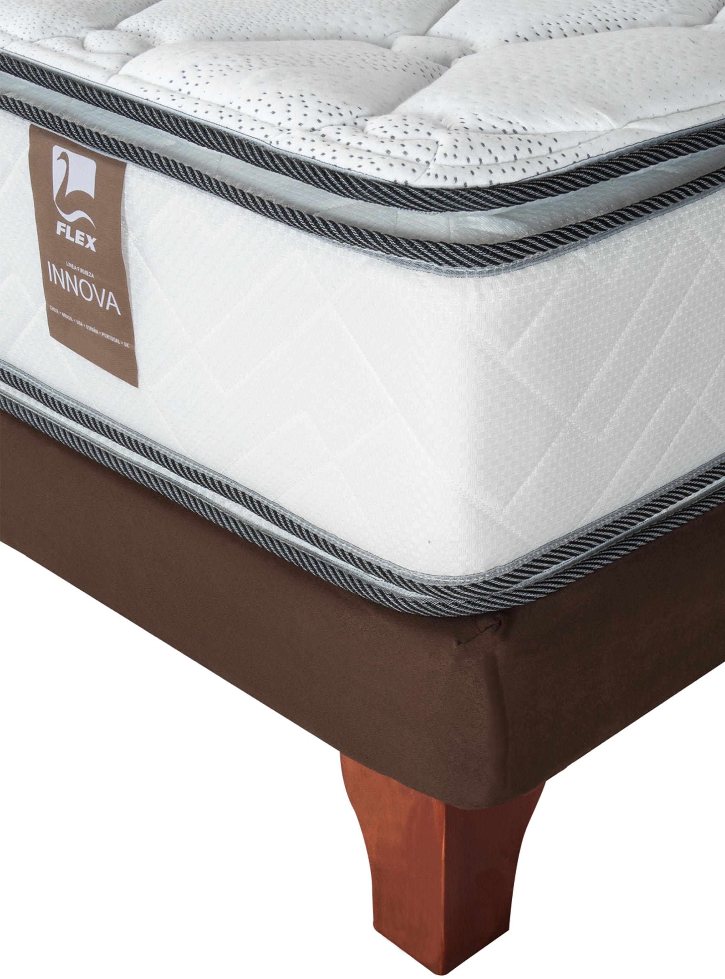 Cama Europea Chocolate + Colchón Innova 2 Plazas-3