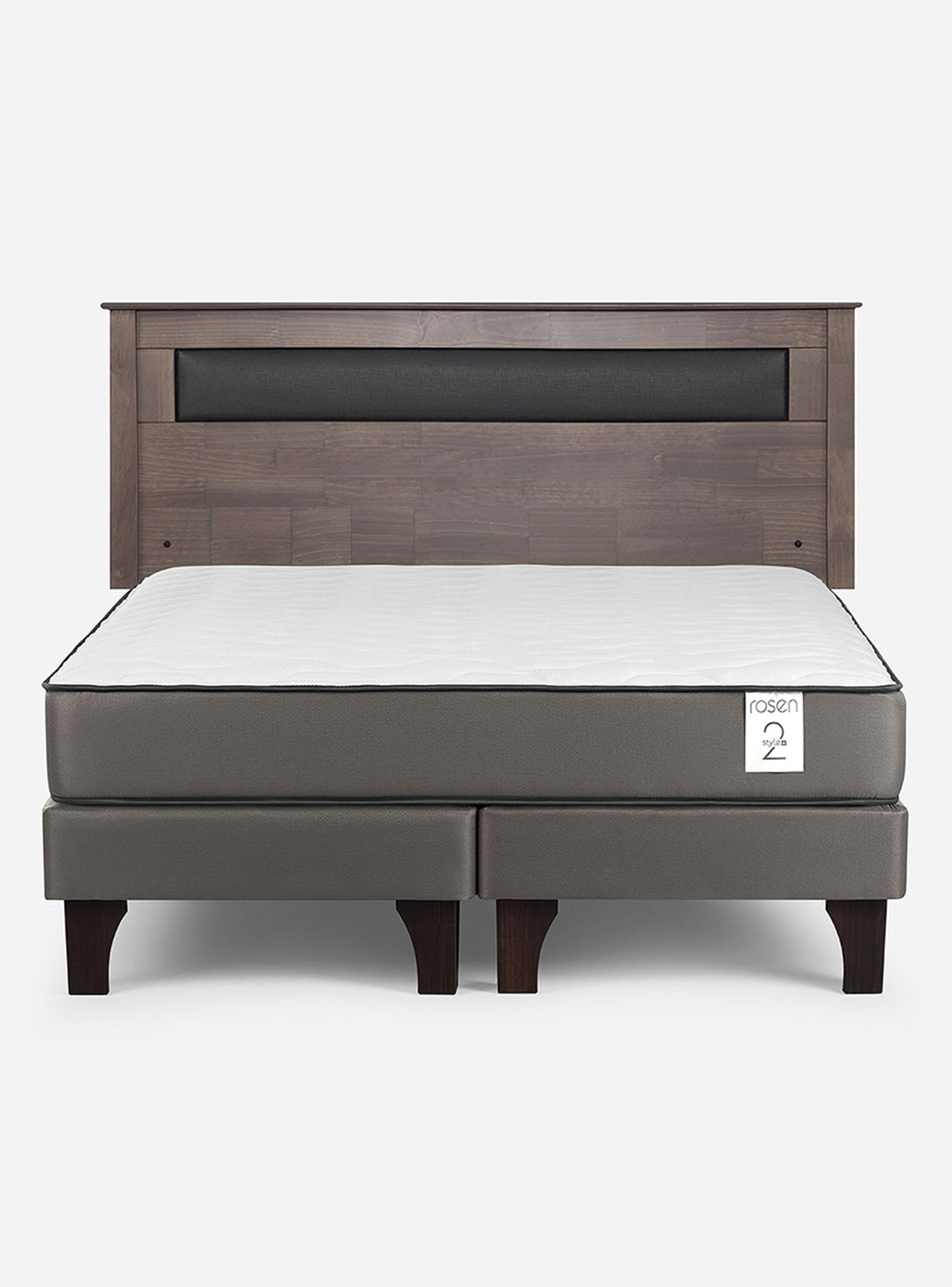 Cama Europea New Style 2 Plus 2 Plazas Base Dividida Respaldo Ferrara-1
