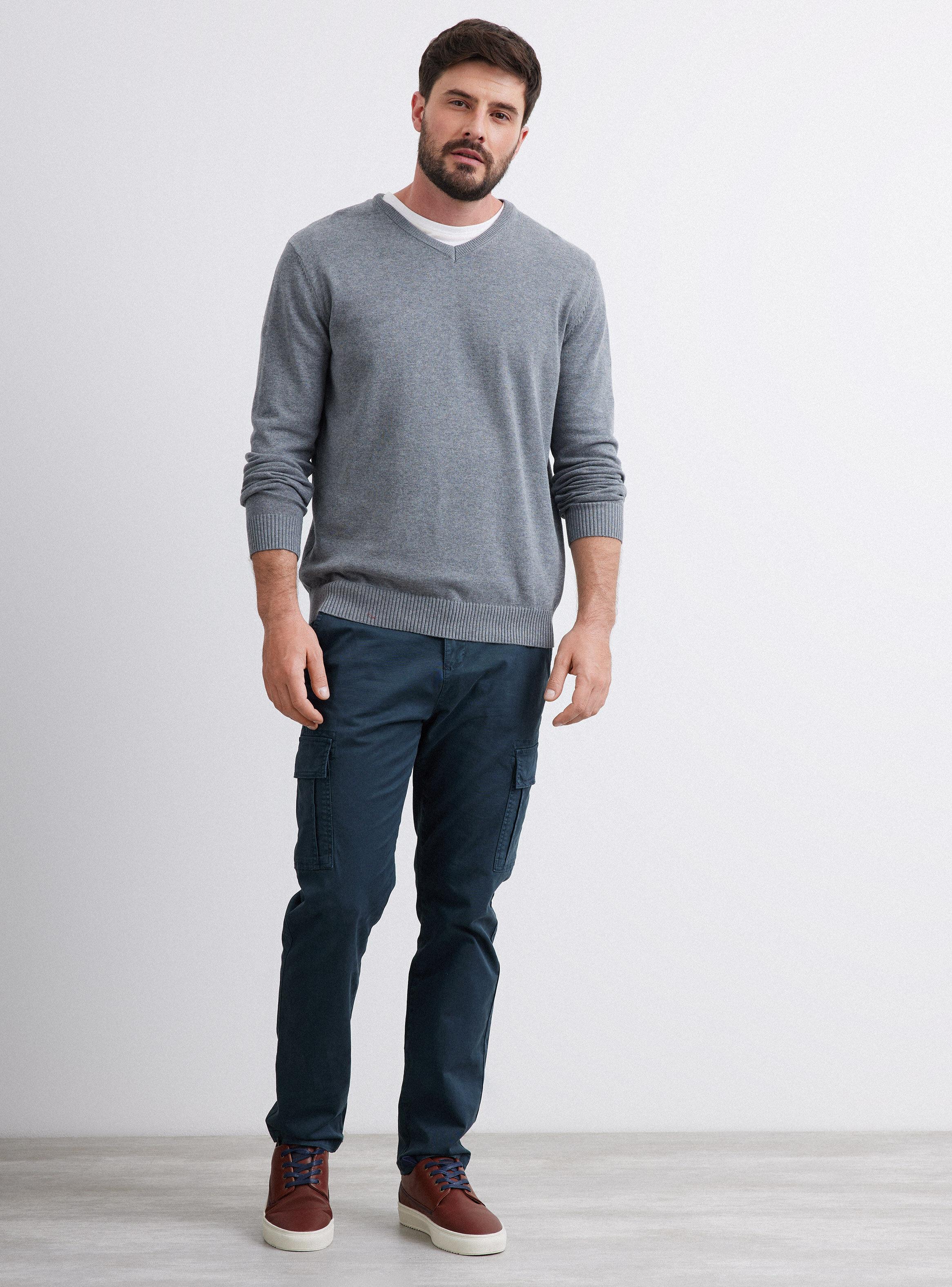 Sweater Algodón Cuello V Regular Fit-4
