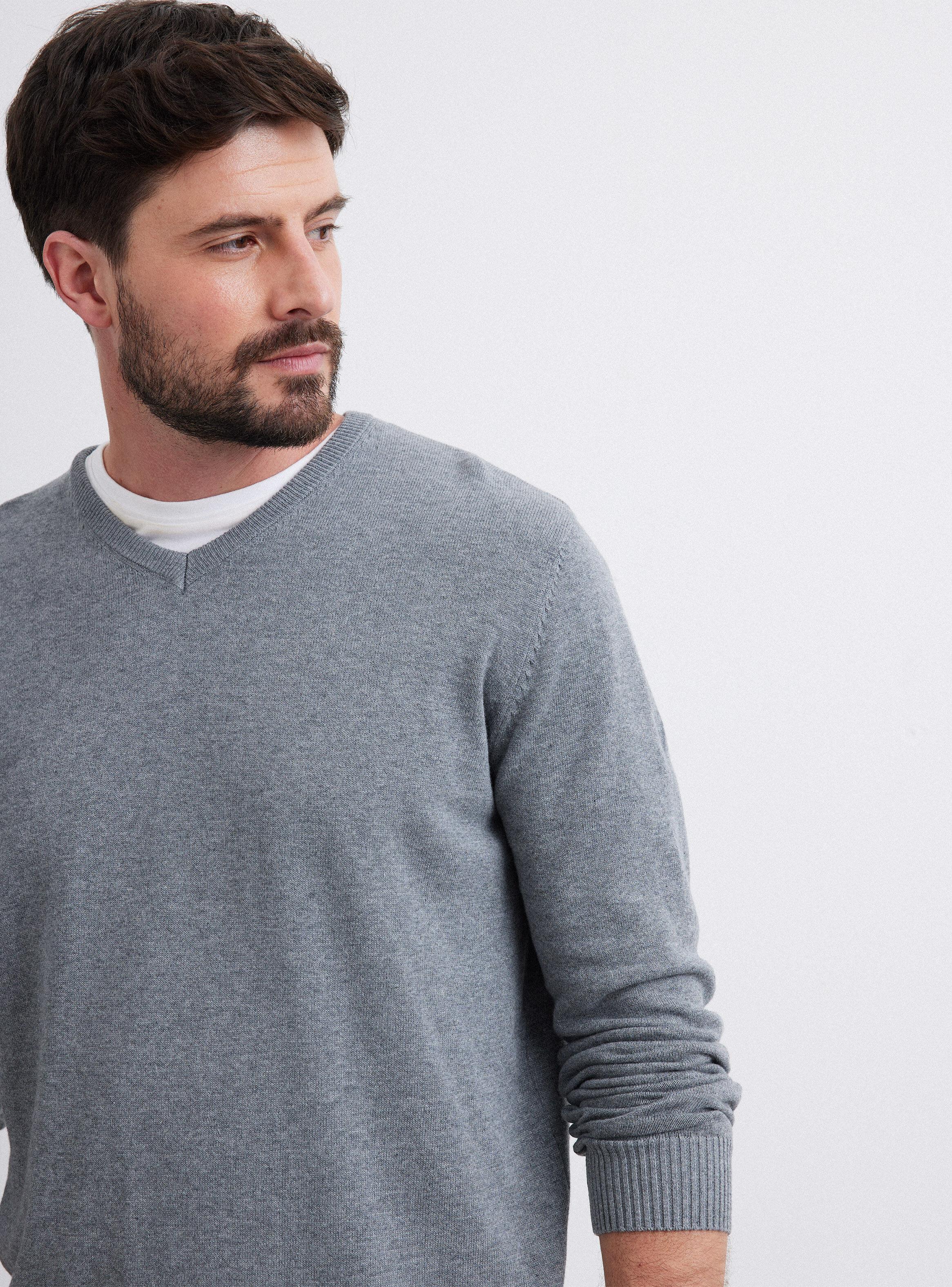 Sweater Algodón Cuello V Regular Fit-2