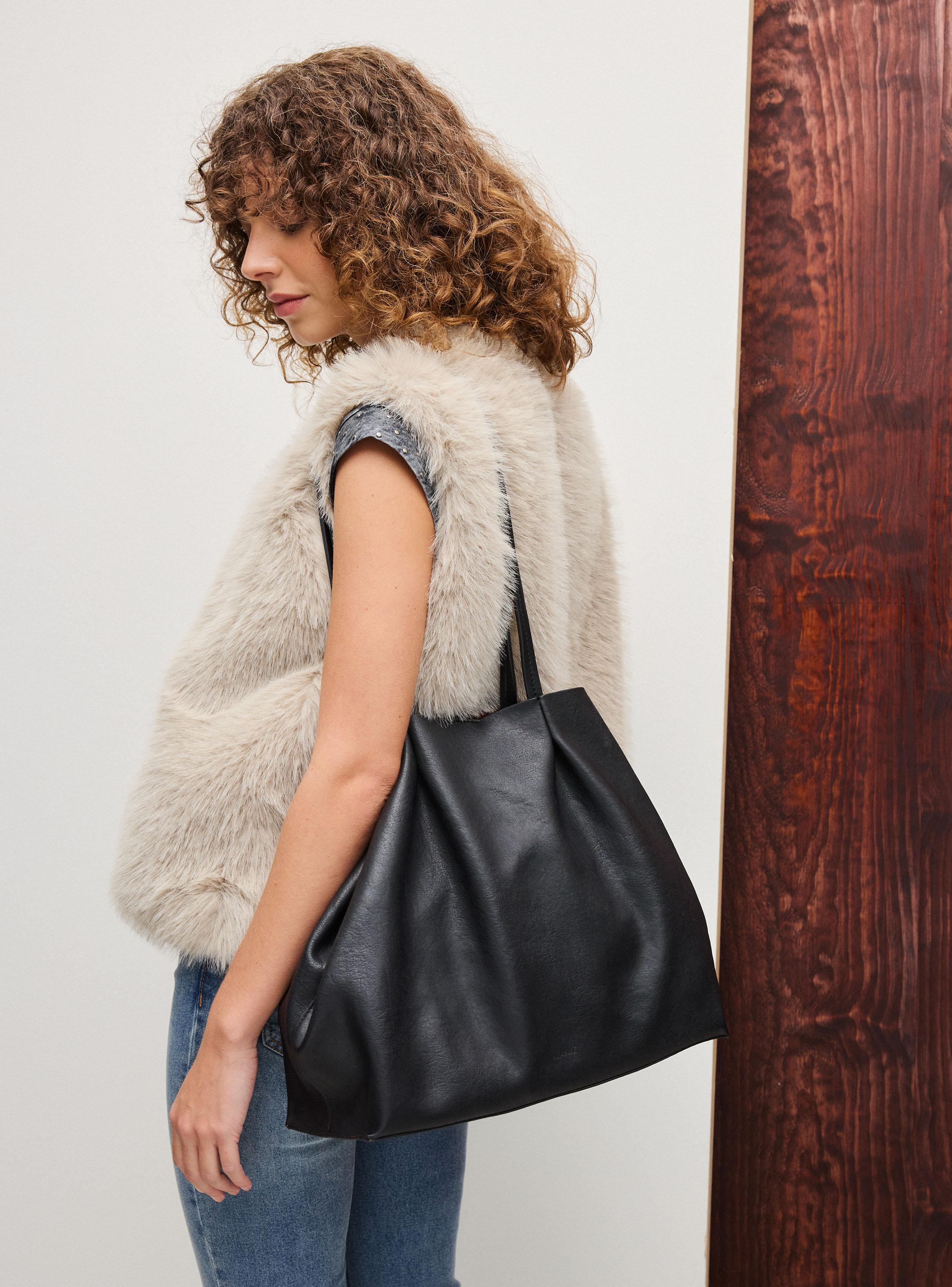Cartera Totebag Efecto Cuero-5