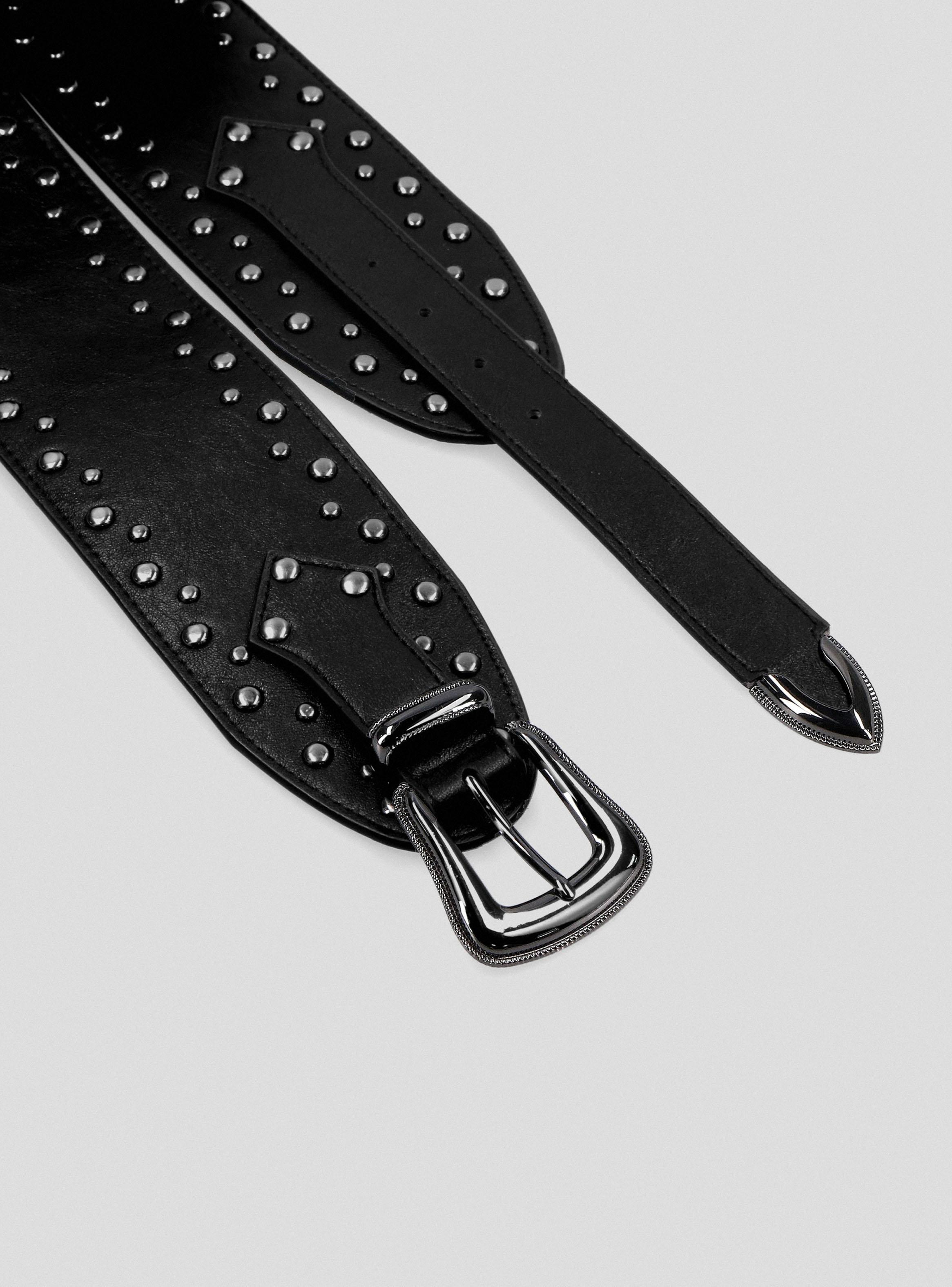 Cinturón Fajín con Tachas Metálicas Cuero Sintético-2