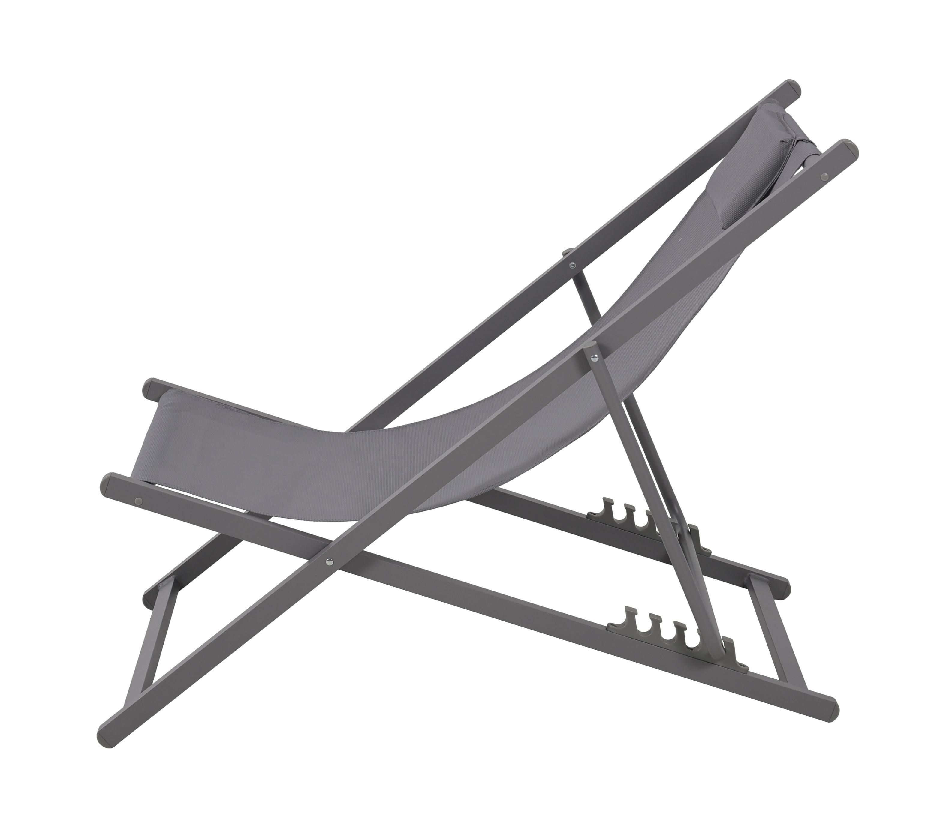 Reposera con Almohada Gris-2