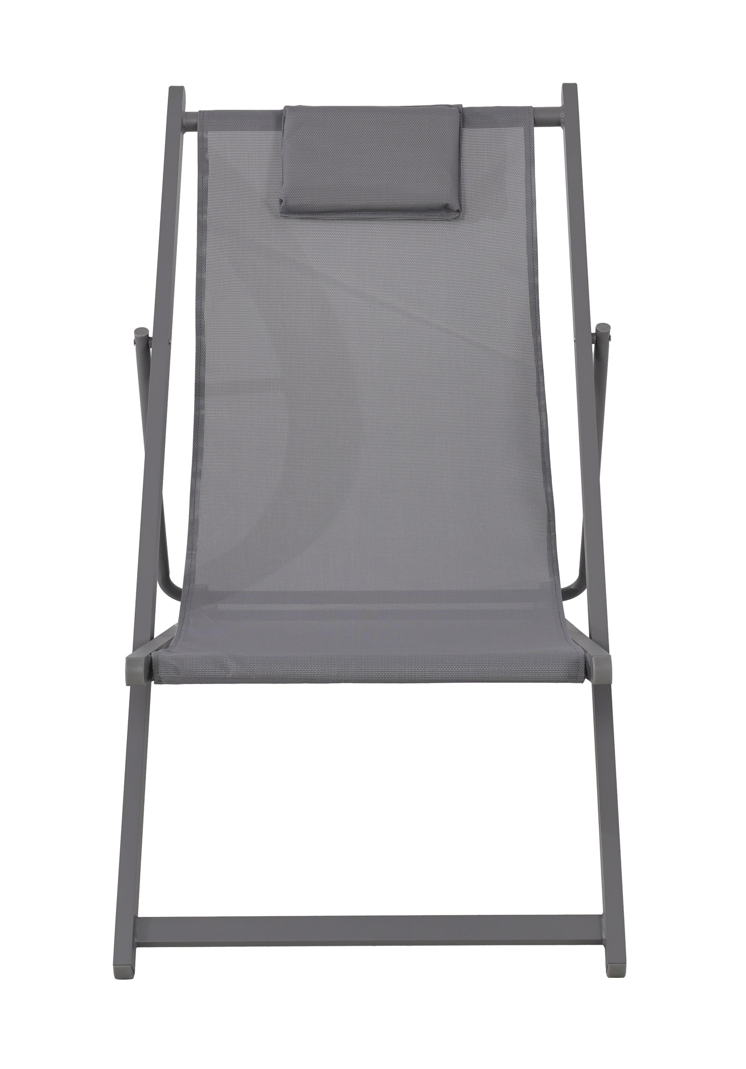 Reposera con Almohada Gris-0