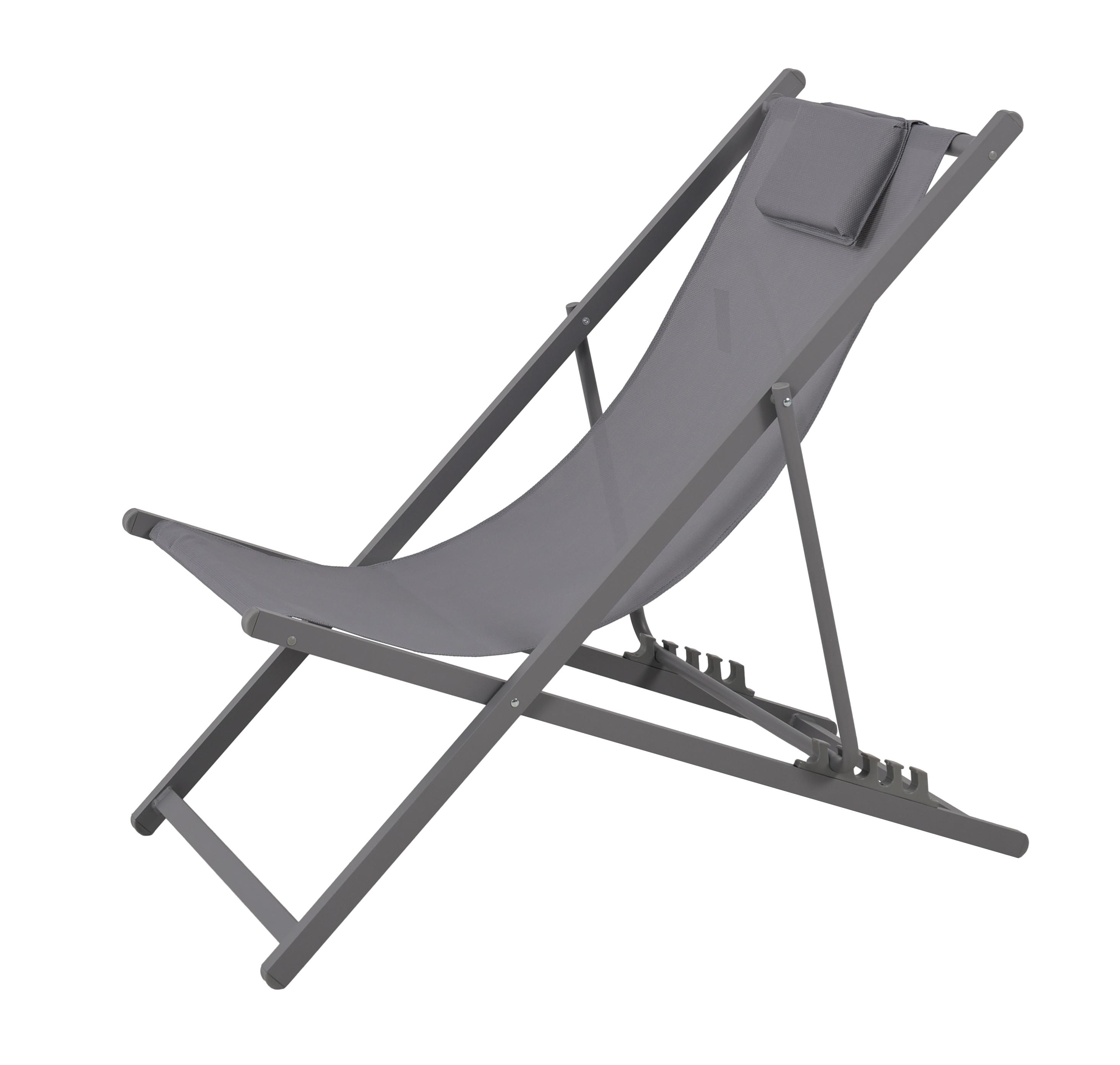 Reposera con Almohada Gris-1