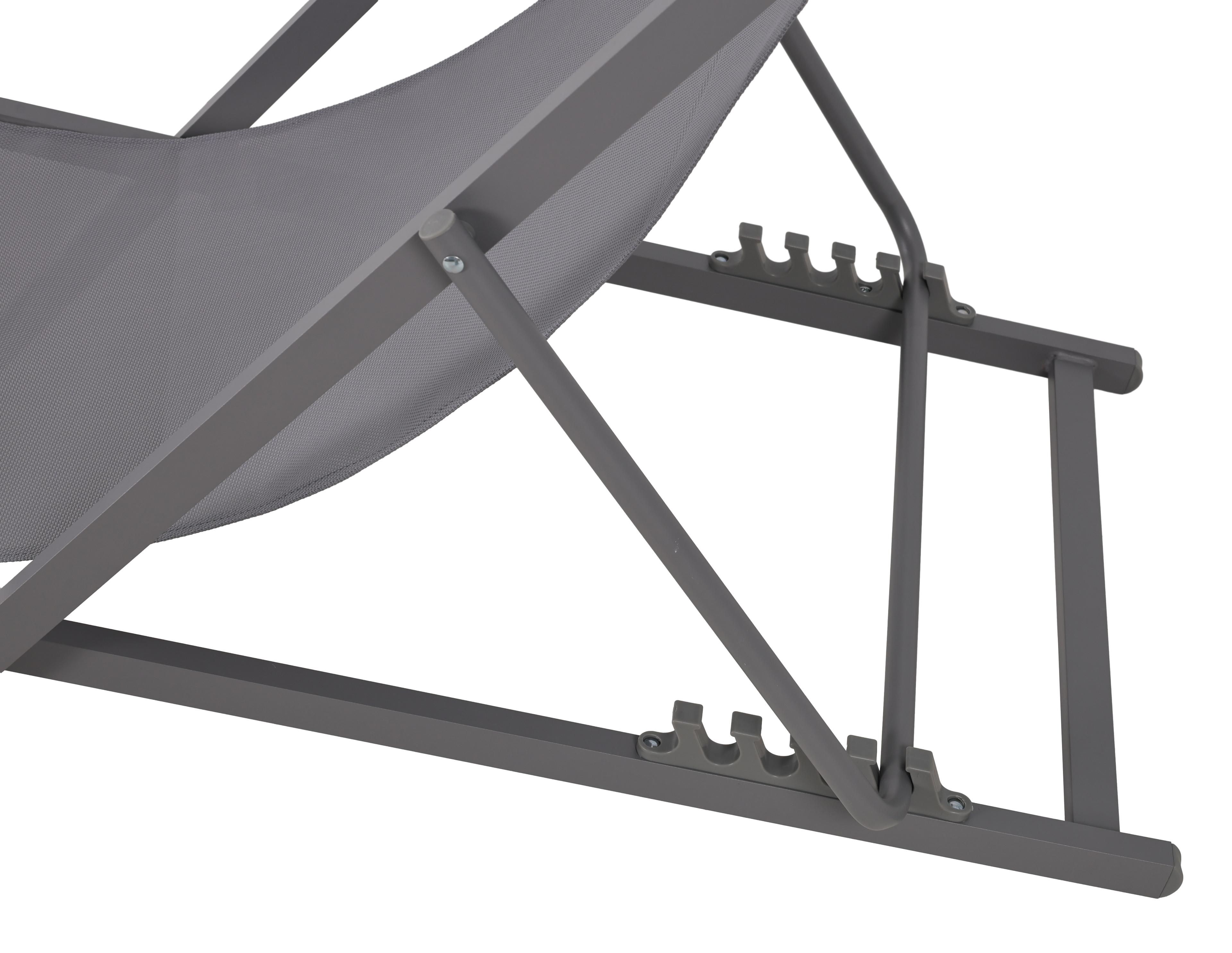 Reposera con Almohada Gris-3