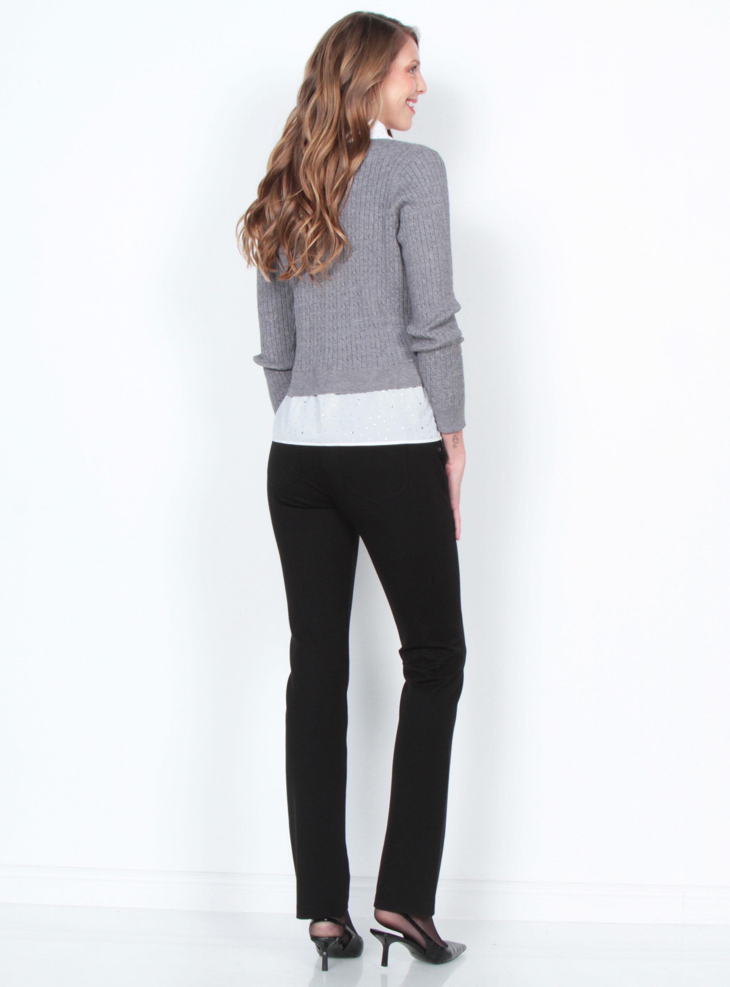 Sweater Manga Larga Escote Redondo con Blusa-4