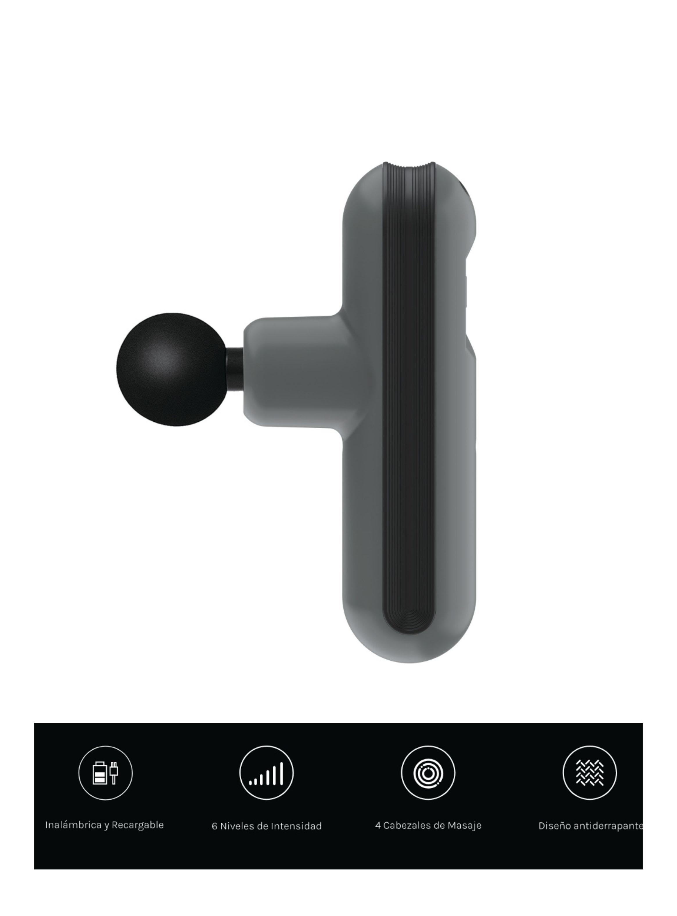 Pistola para Masajes y Recovery Recargable Gris-2