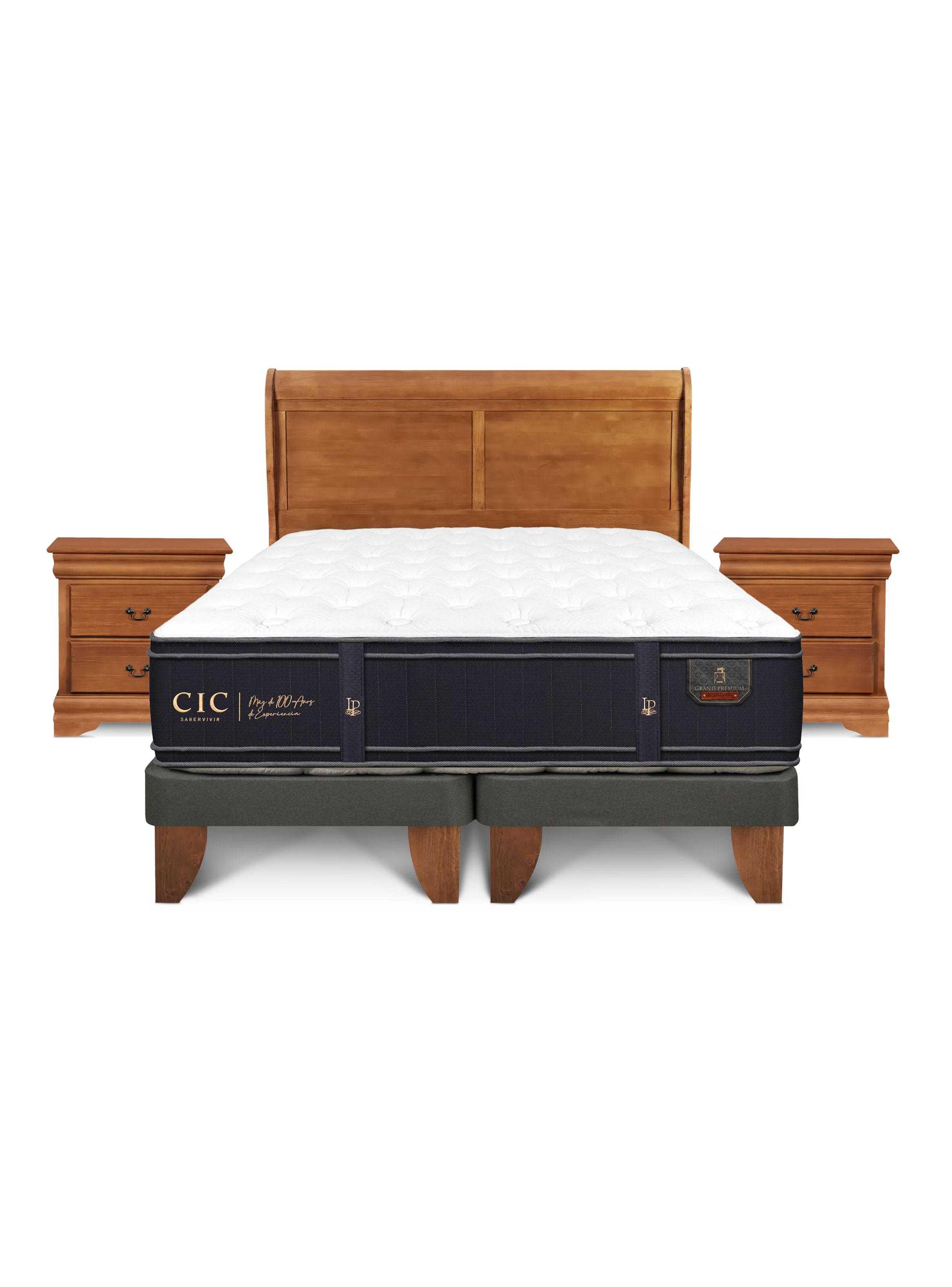 Cama Europea King BD + Set Muebles Respaldo + Veladores Miró-2