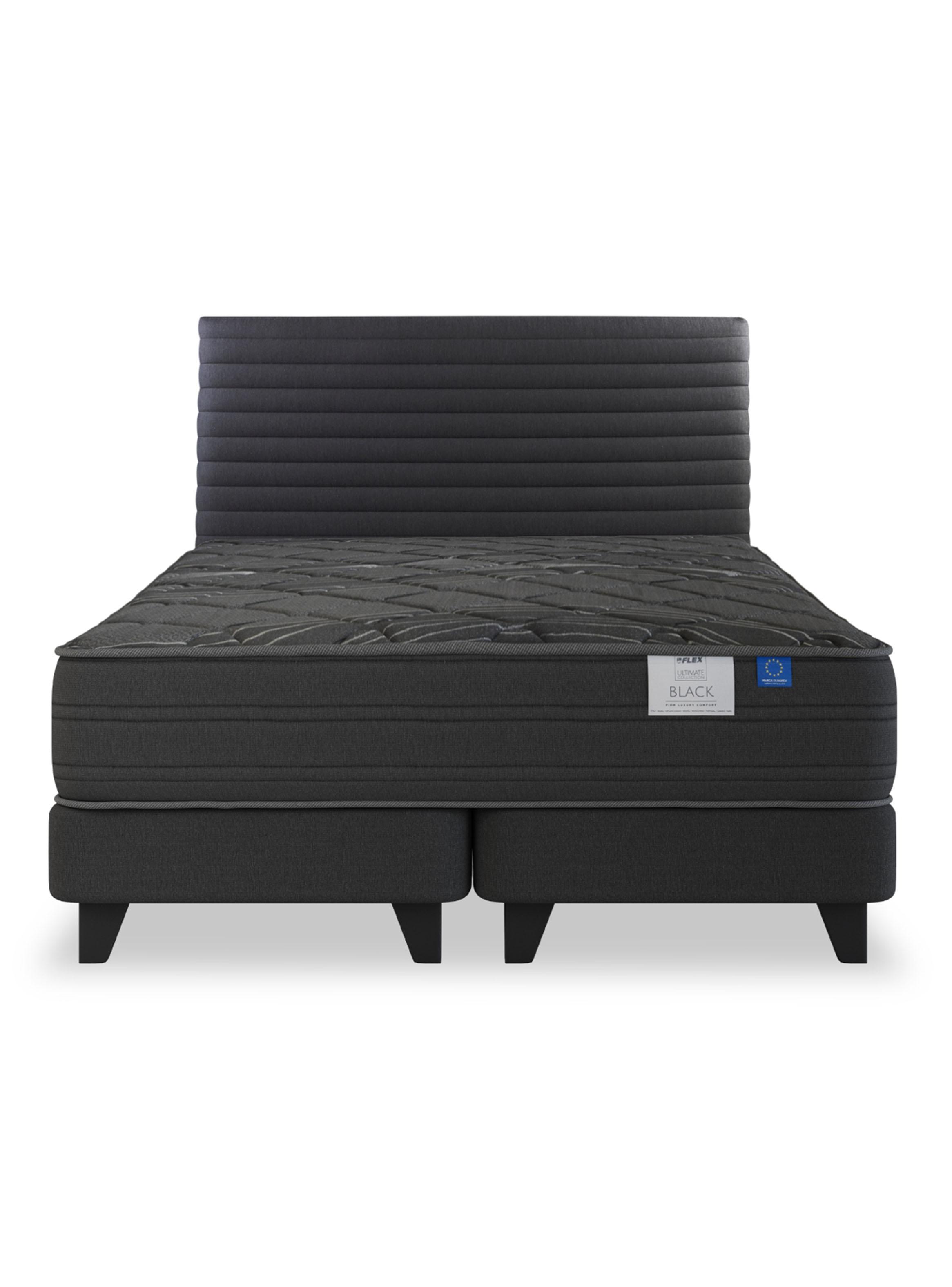 Cama Europea King Black Base Dividida Respaldo-2