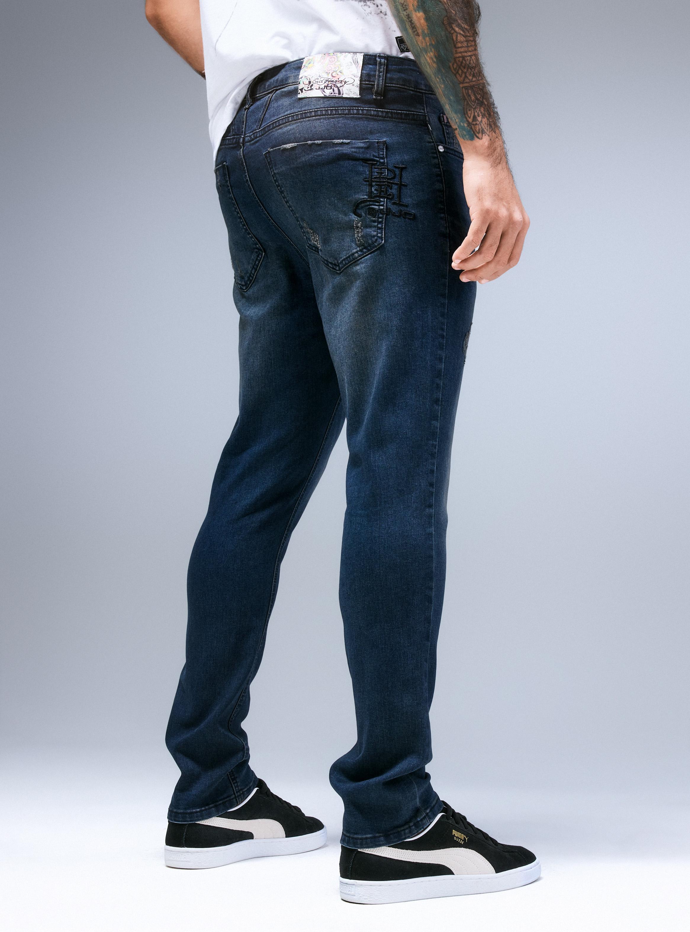 Jeans Ed Hardy Look Engrasado-1