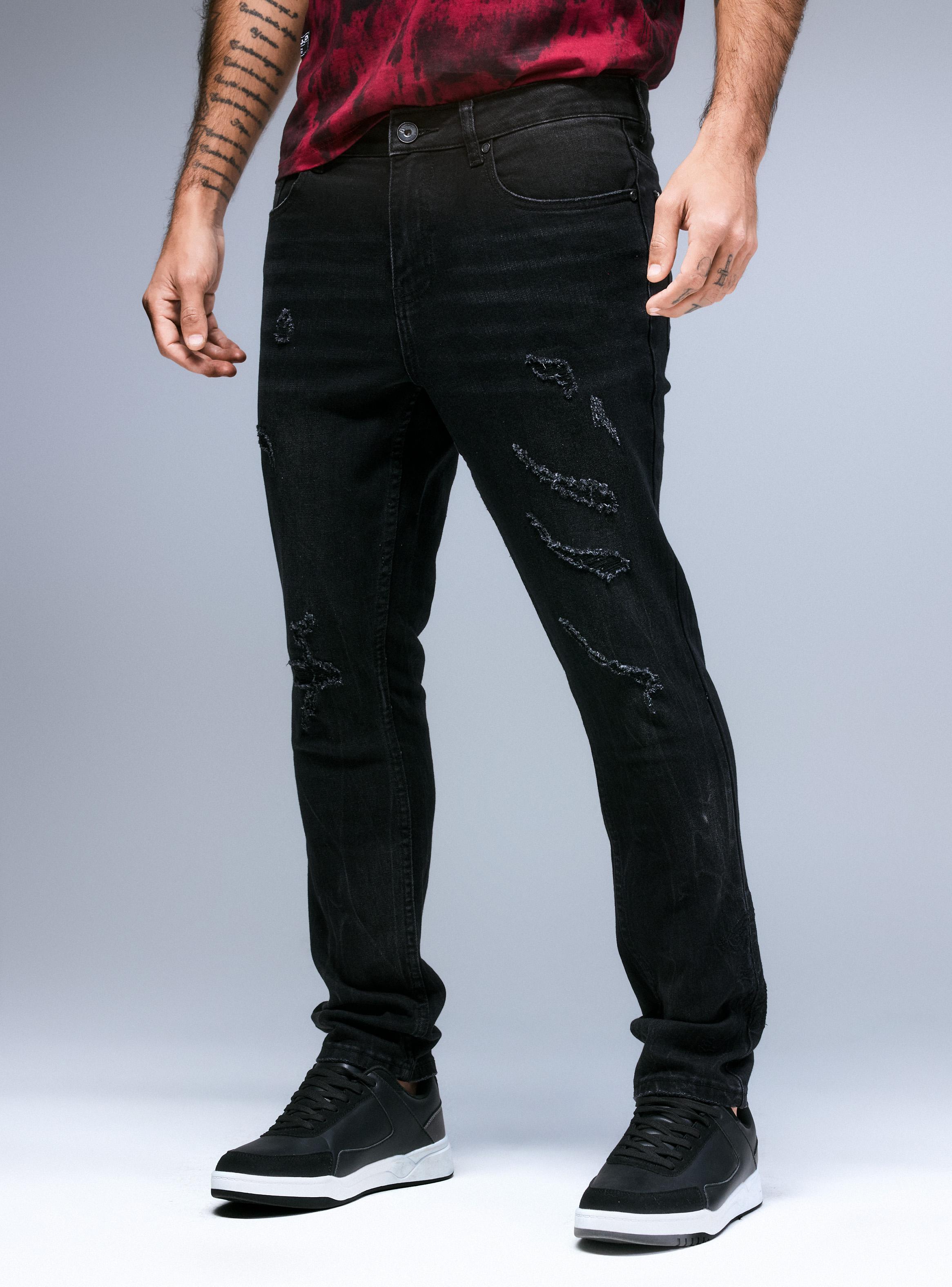Jeans Roturas y Bordado Ed Hardy-0