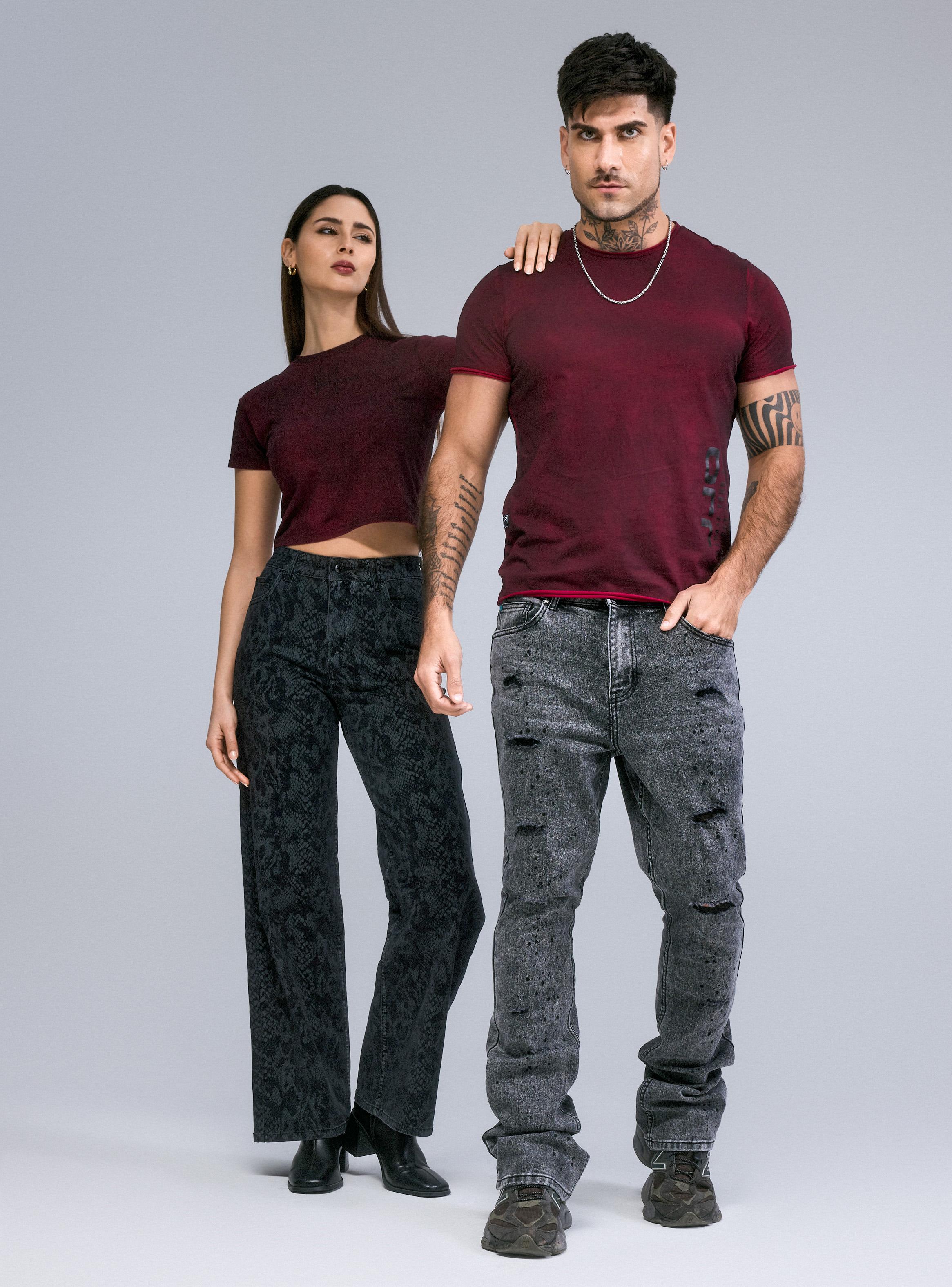Jeans Bota Ancha Gravillado y Roturas-4
