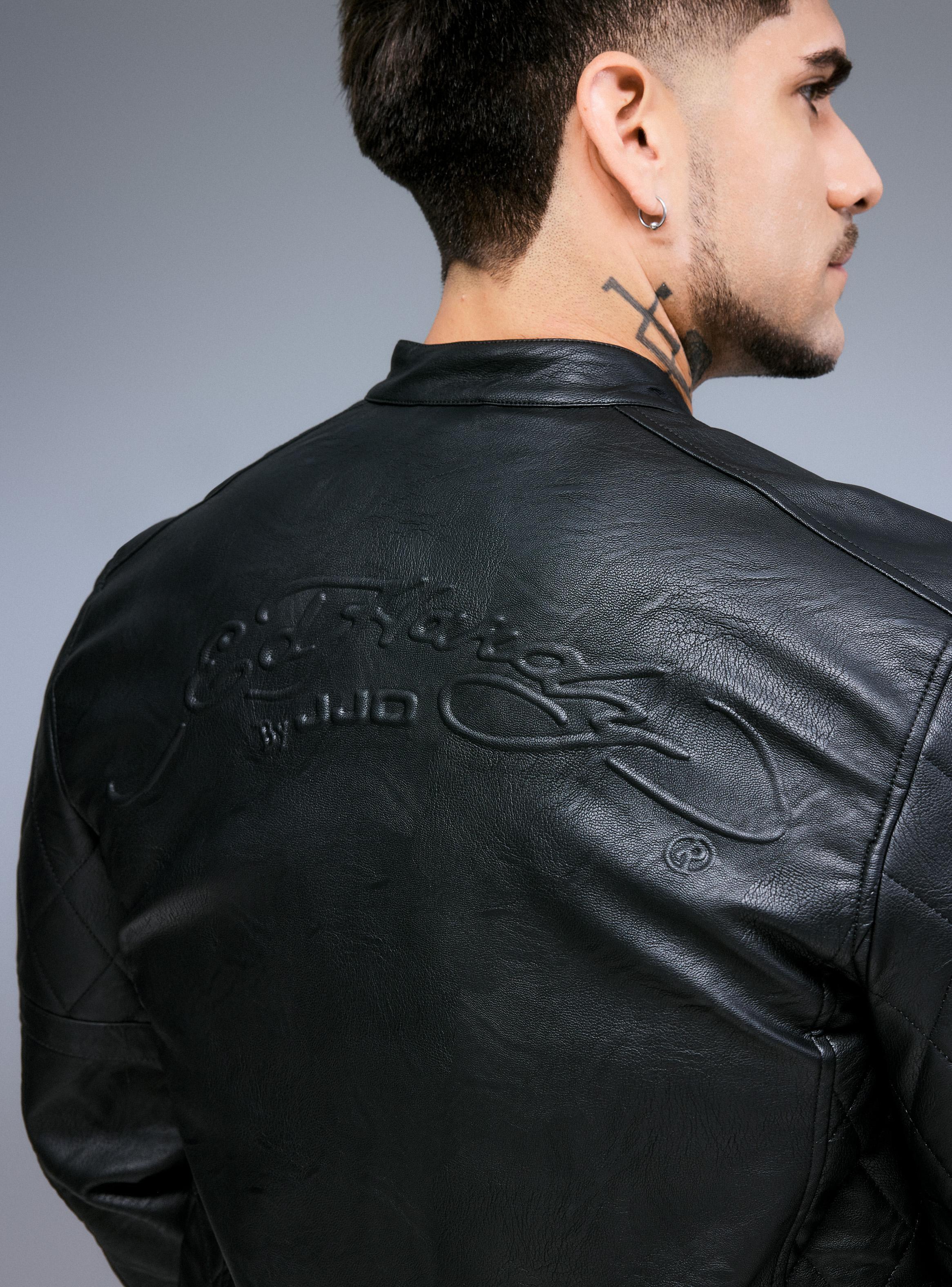 Chaqueta Biker Ed Hardy con Logo en Relieve-3