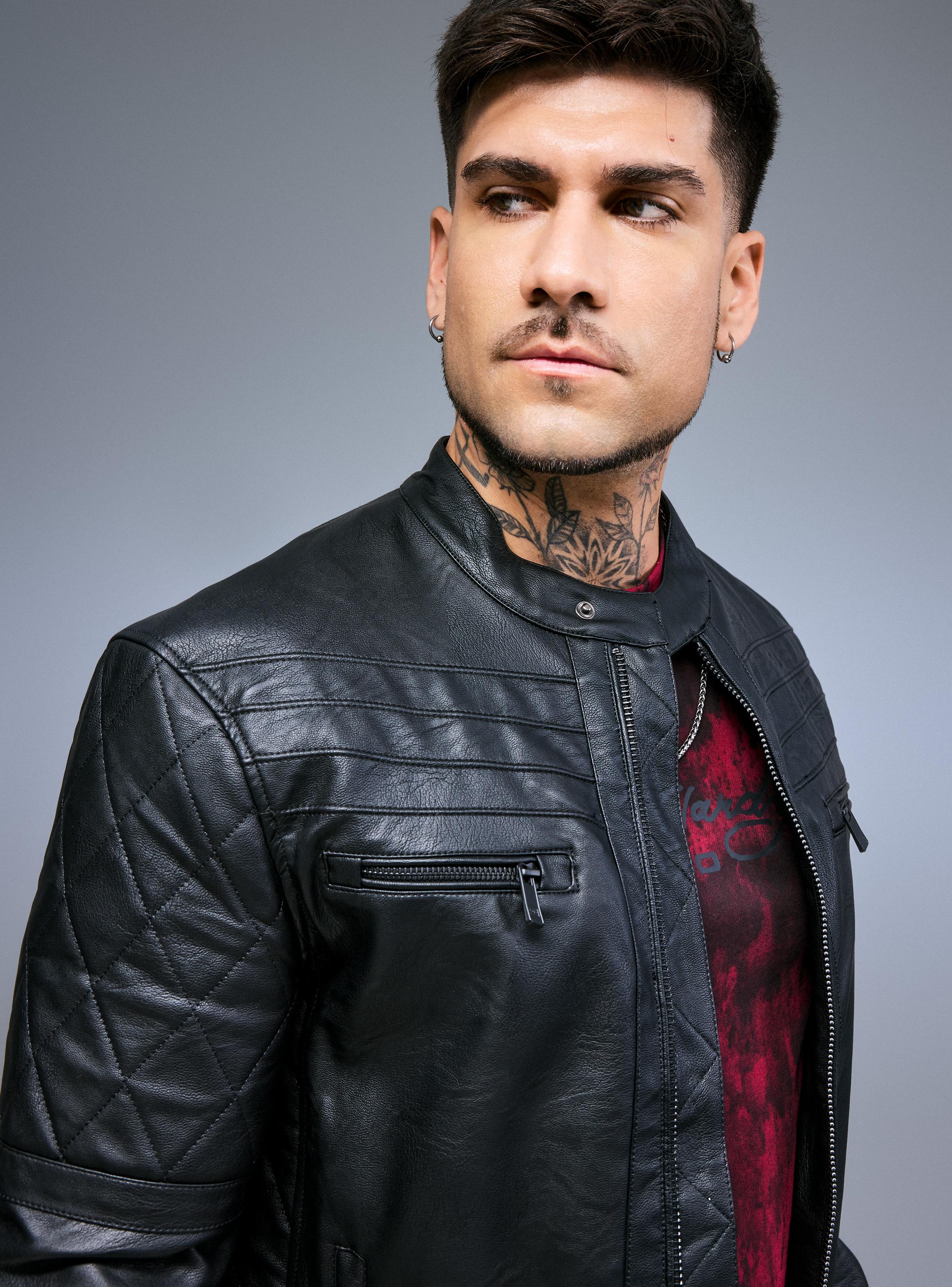 Chaqueta Biker Ed Hardy con Logo en Relieve-2