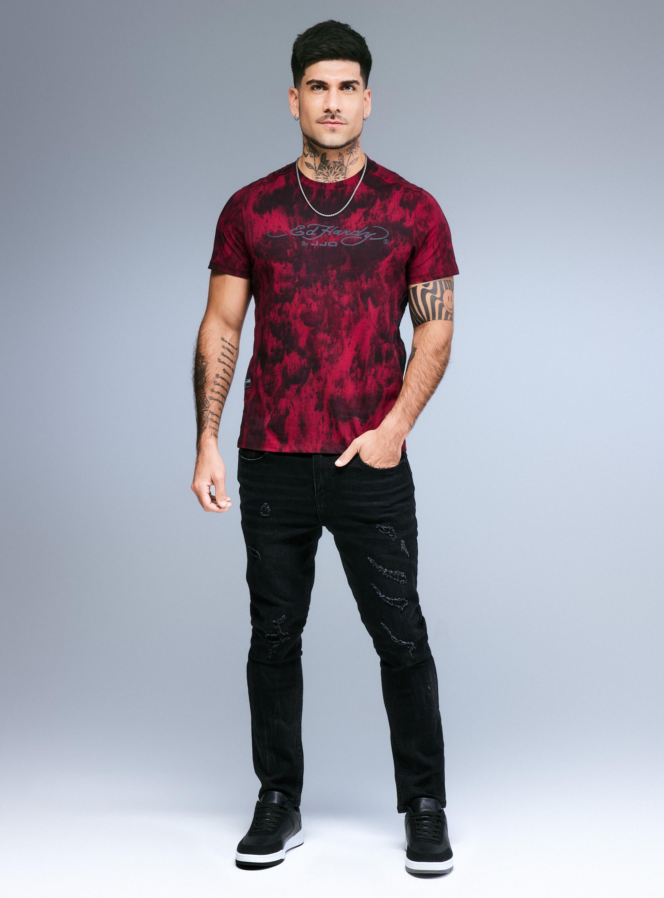Polera Ed Hardy Manchada Estampado Lateral-4