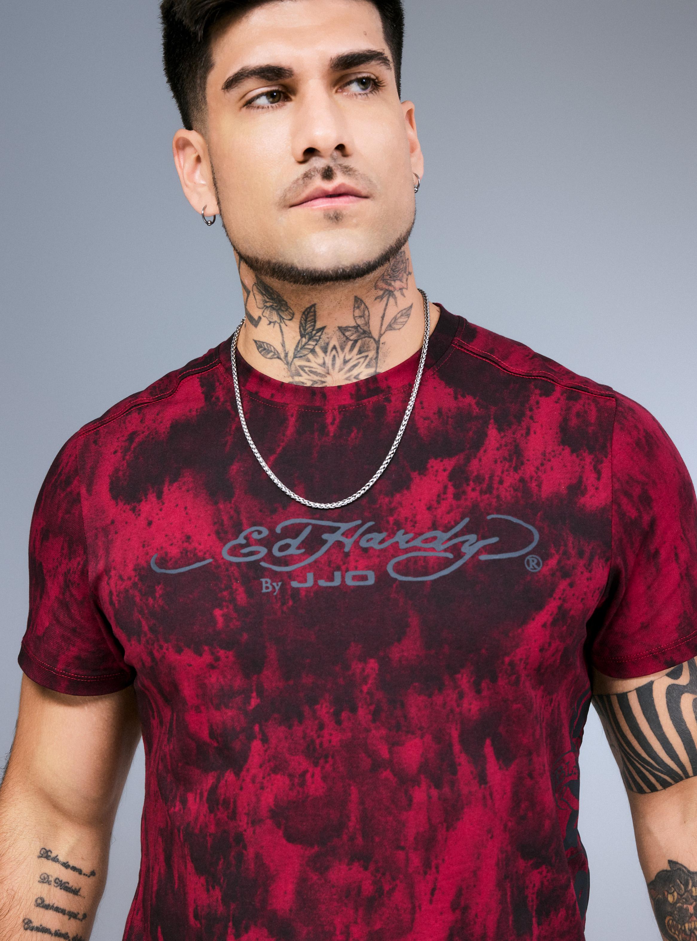 Polera Ed Hardy Manchada Estampado Lateral-3