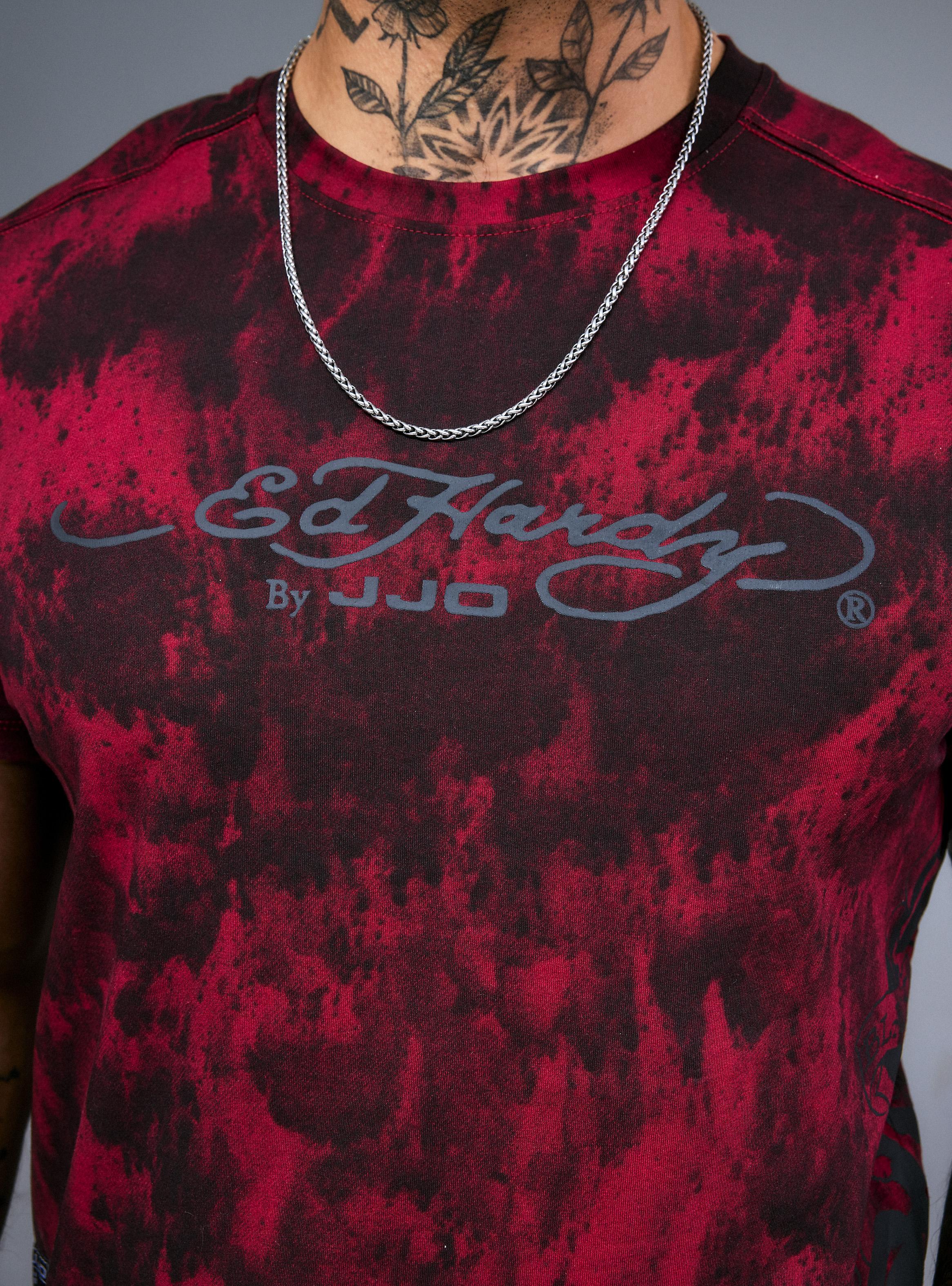Polera Ed Hardy Manchada Estampado Lateral-2