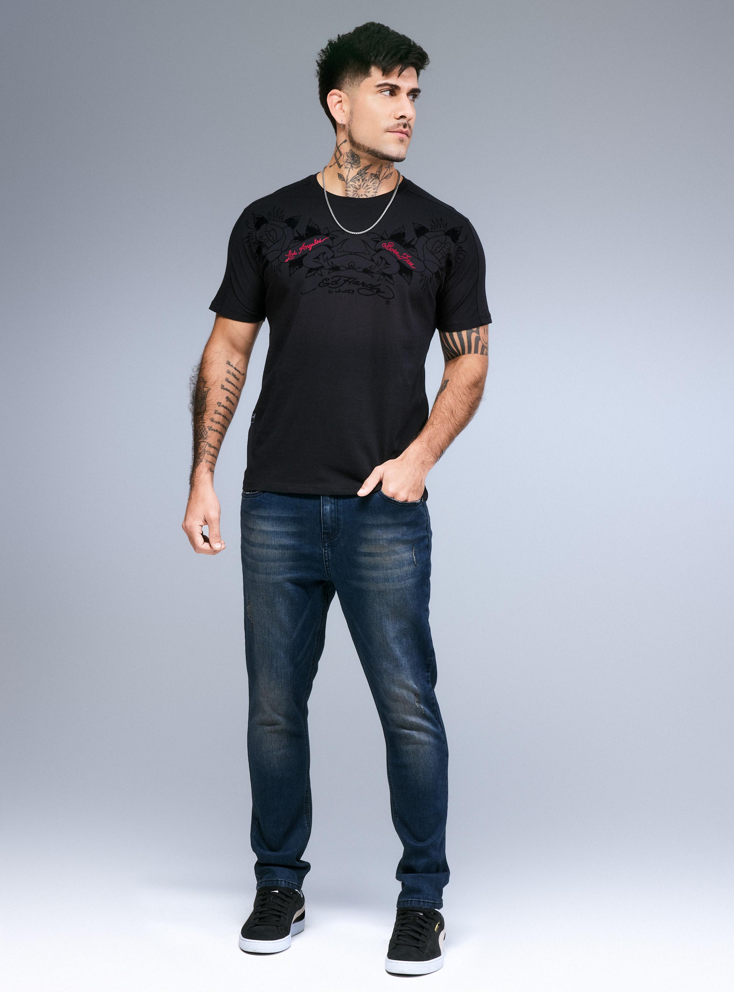Polera Ed Hardy sin Costura Print Terciopelo-4