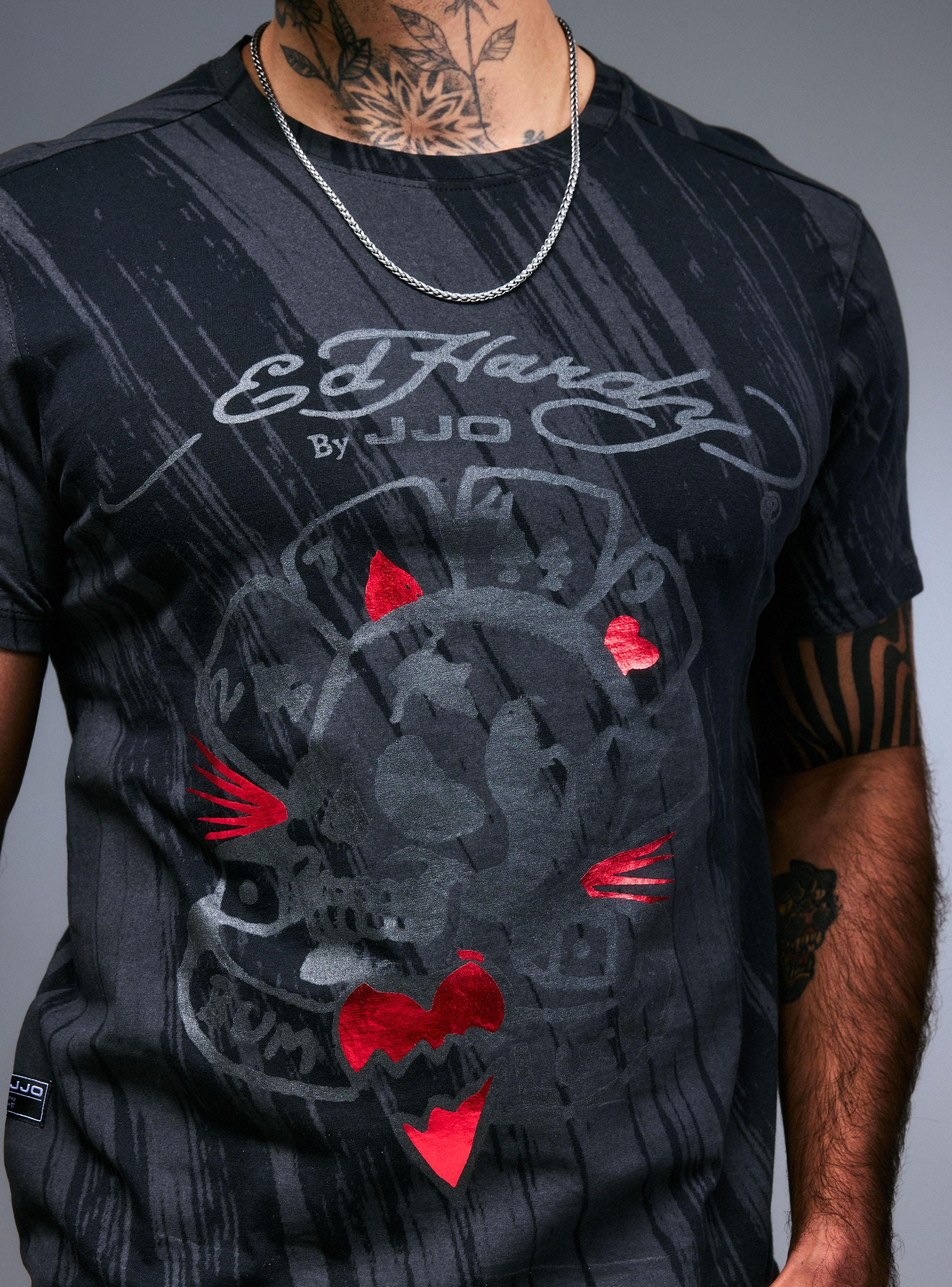 Polera Ed Hardy Brochazos y Calavera-2