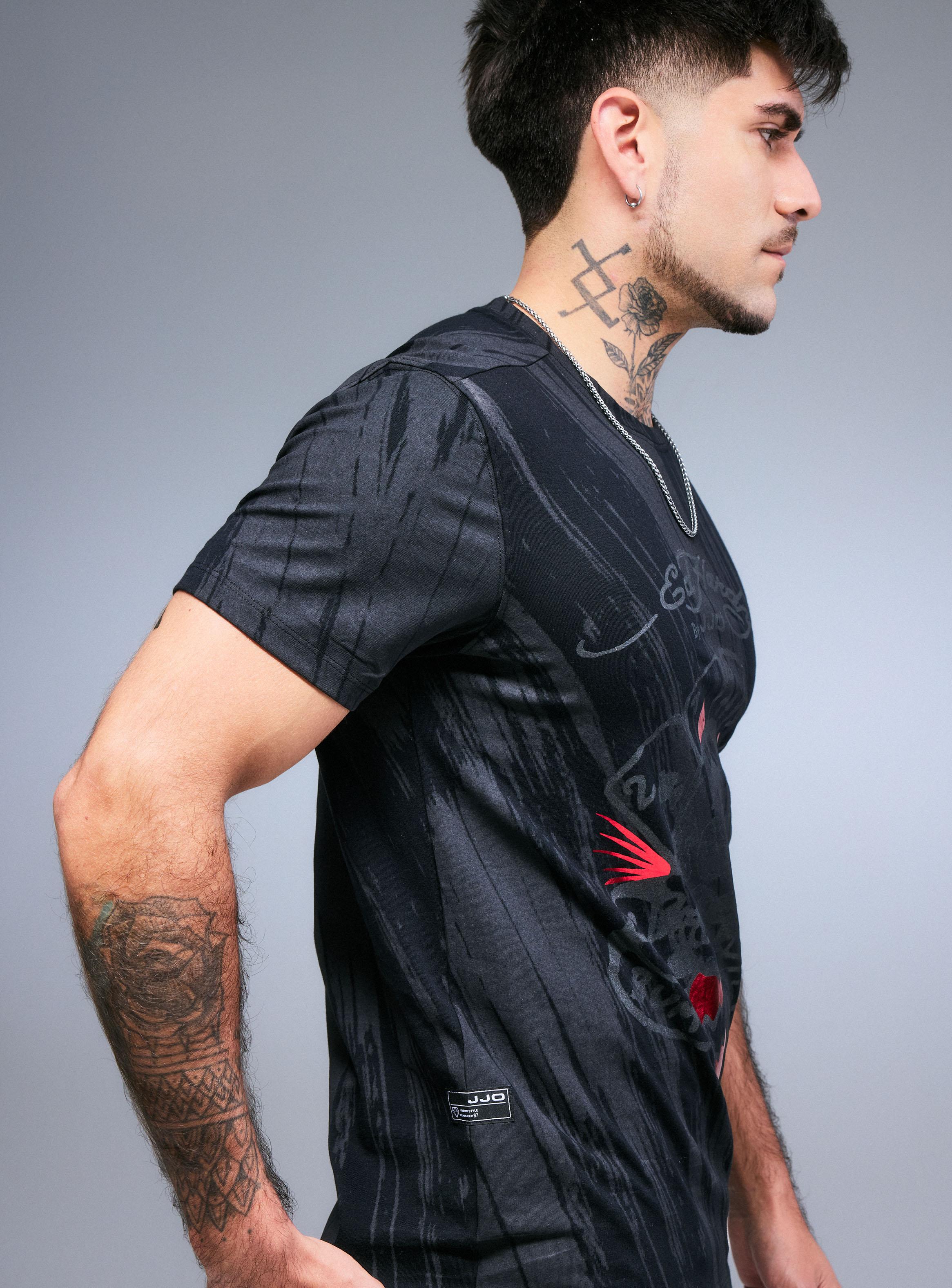 Polera Ed Hardy Brochazos y Calavera-3