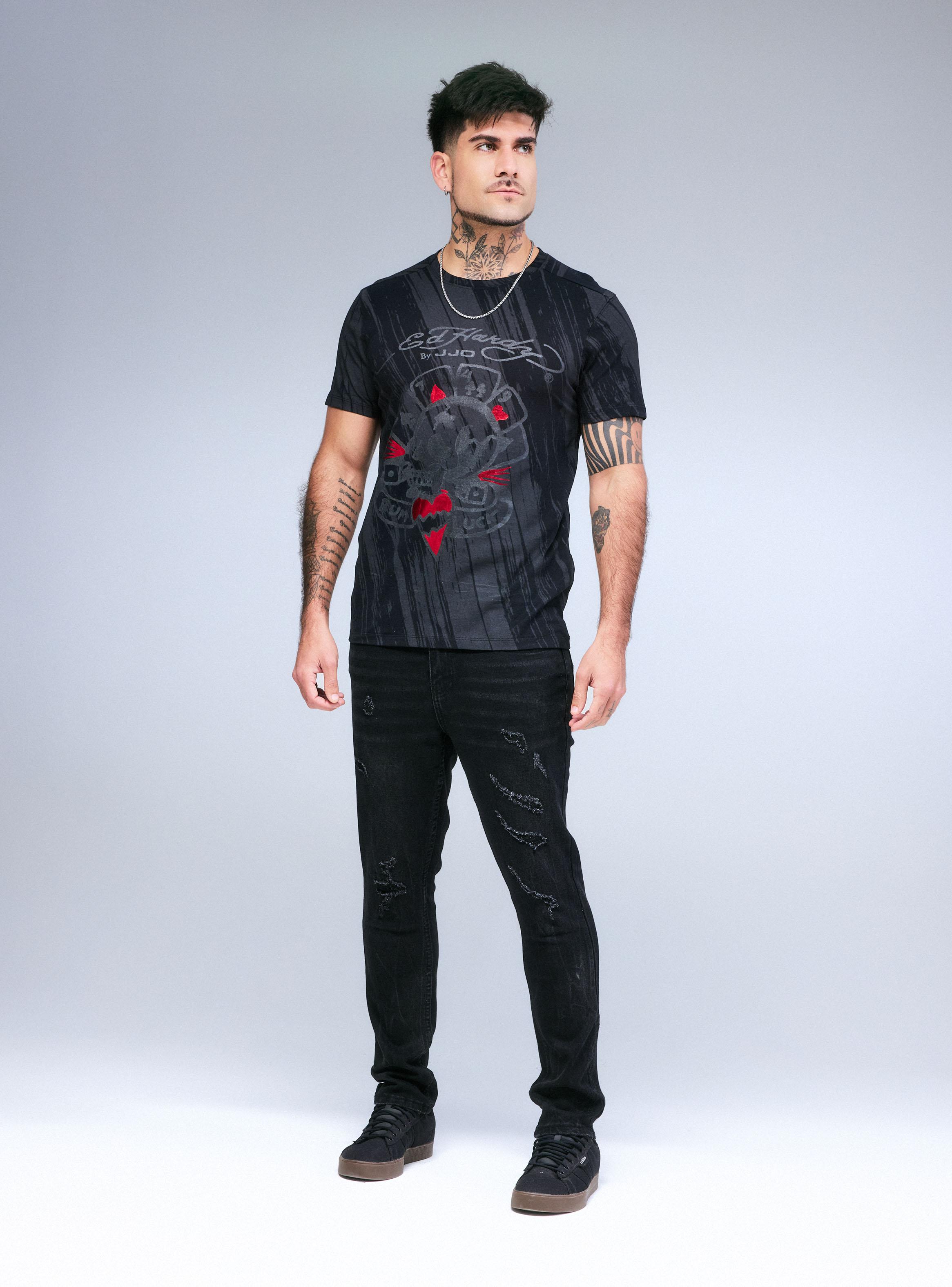 Polera Ed Hardy Brochazos y Calavera-4