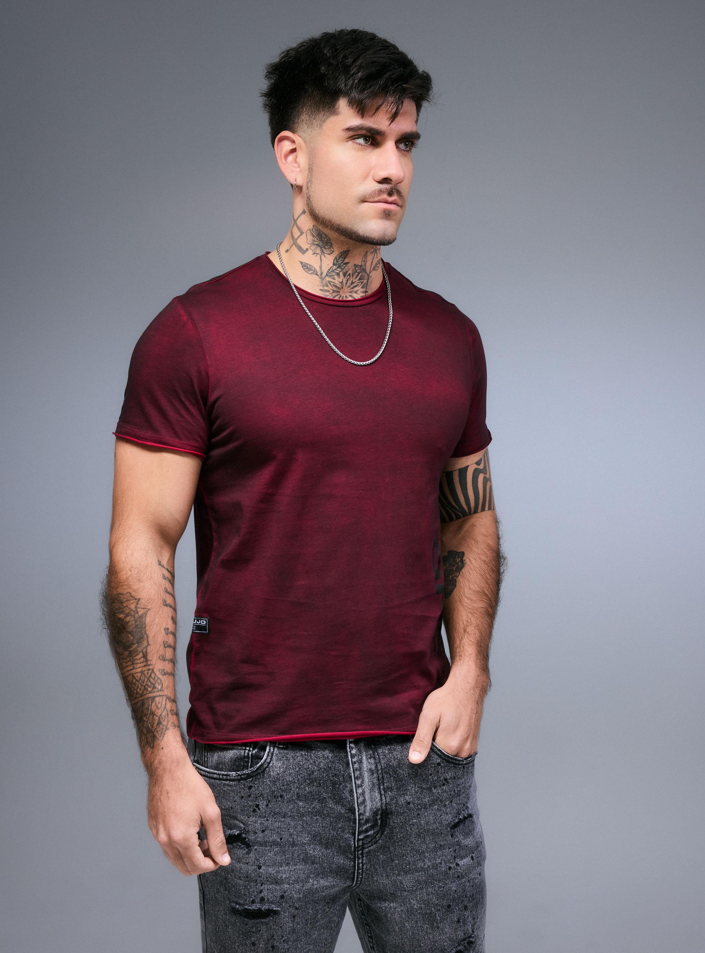 Polera Lavado Manchado Estampado Lateral-0
