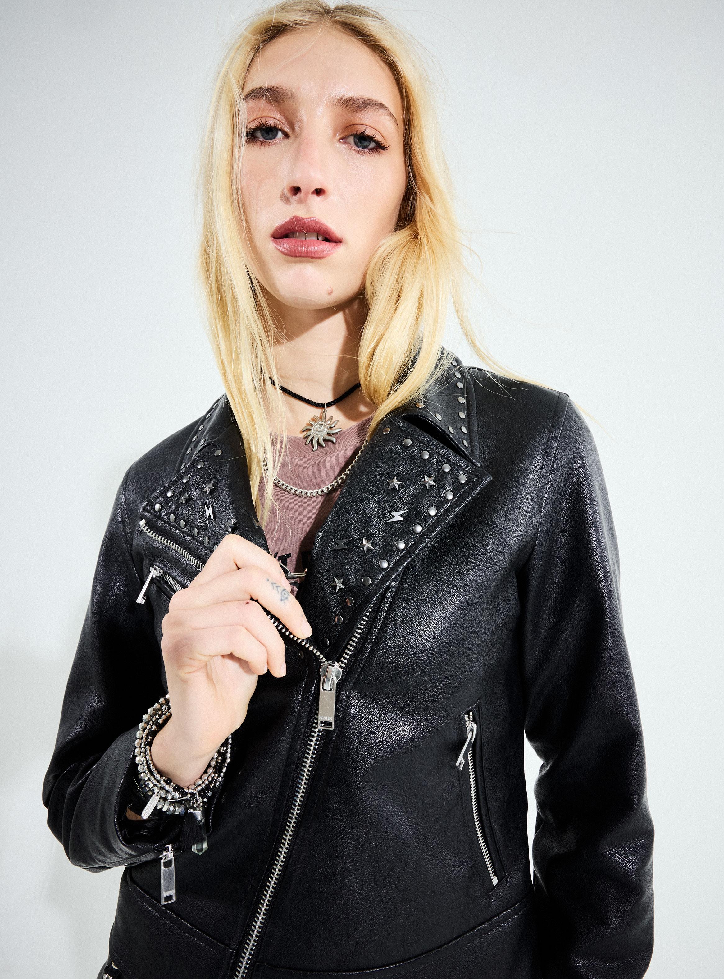 Chaqueta Biker Solapa Cierre Metálico-3