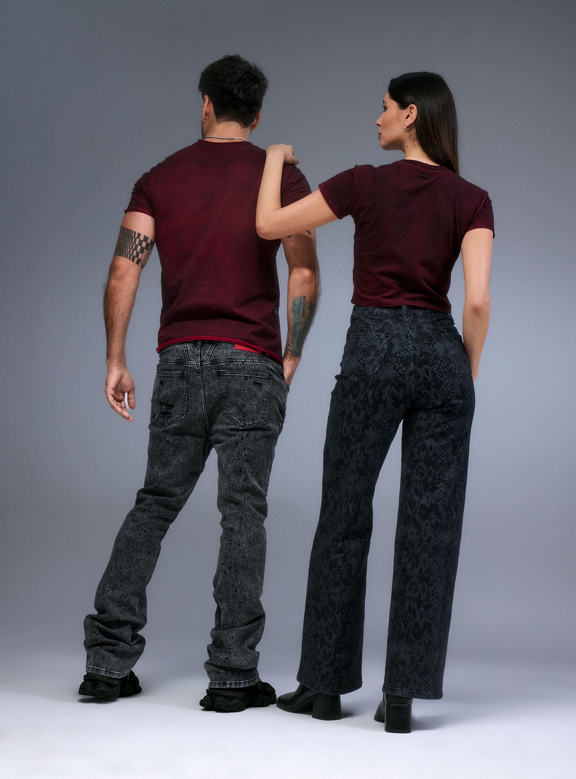 Jeans Wide Leg Full Print Pitón-5