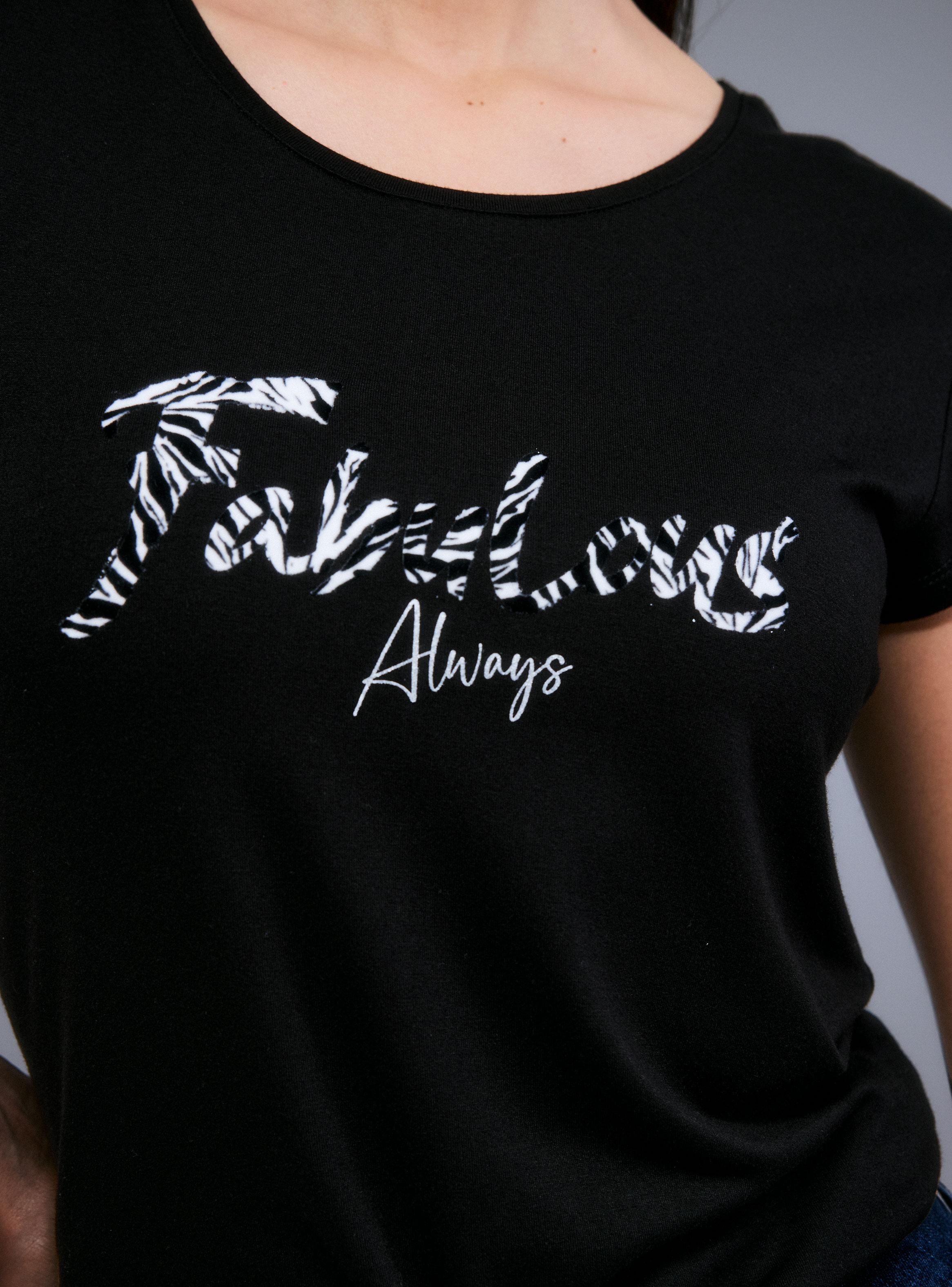 Polera Básica Ajustada Escote Redondo Gráfica Brillante-2