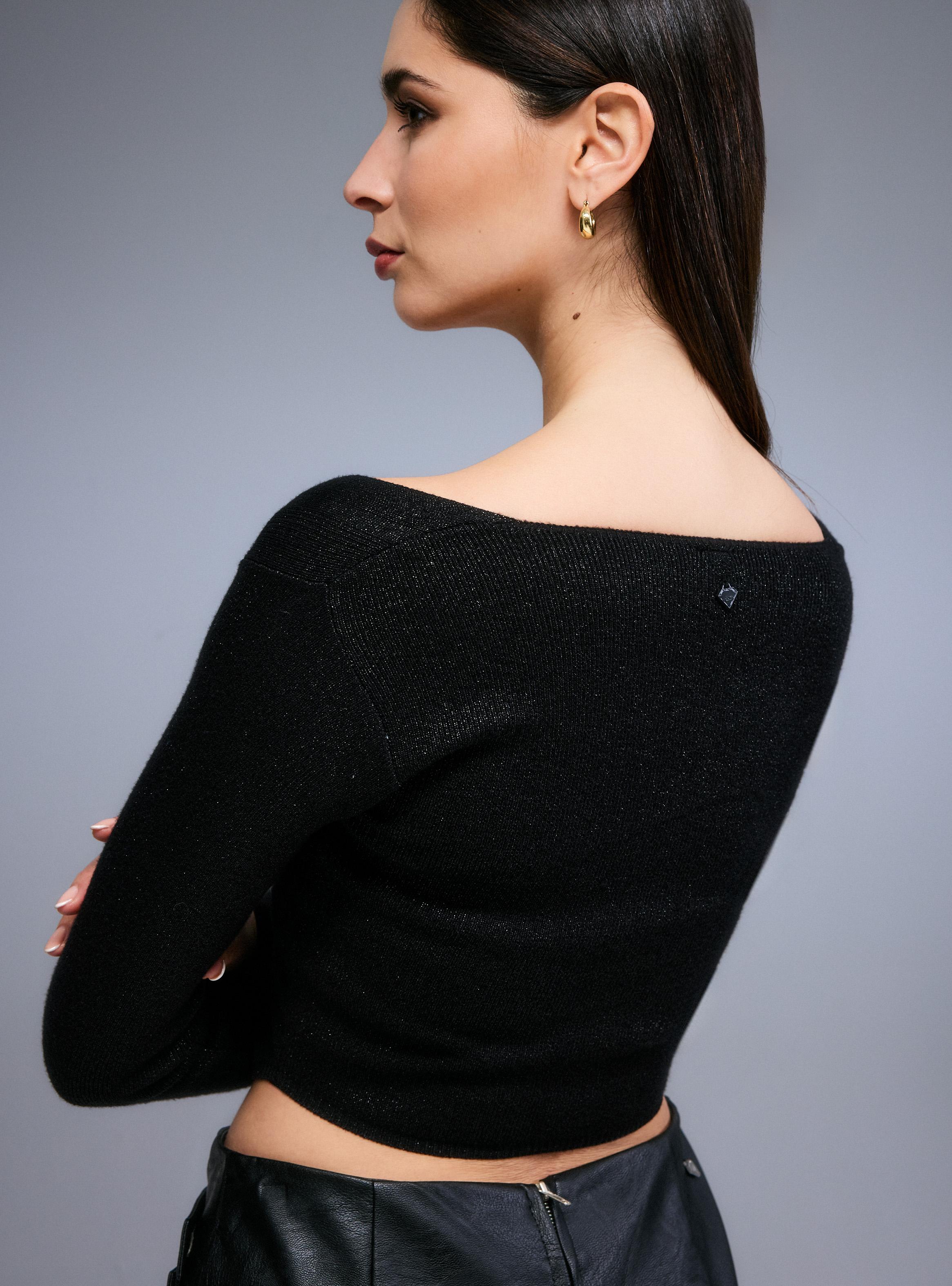 Polera Tejida Cuello Cuadrado con Lurex-3