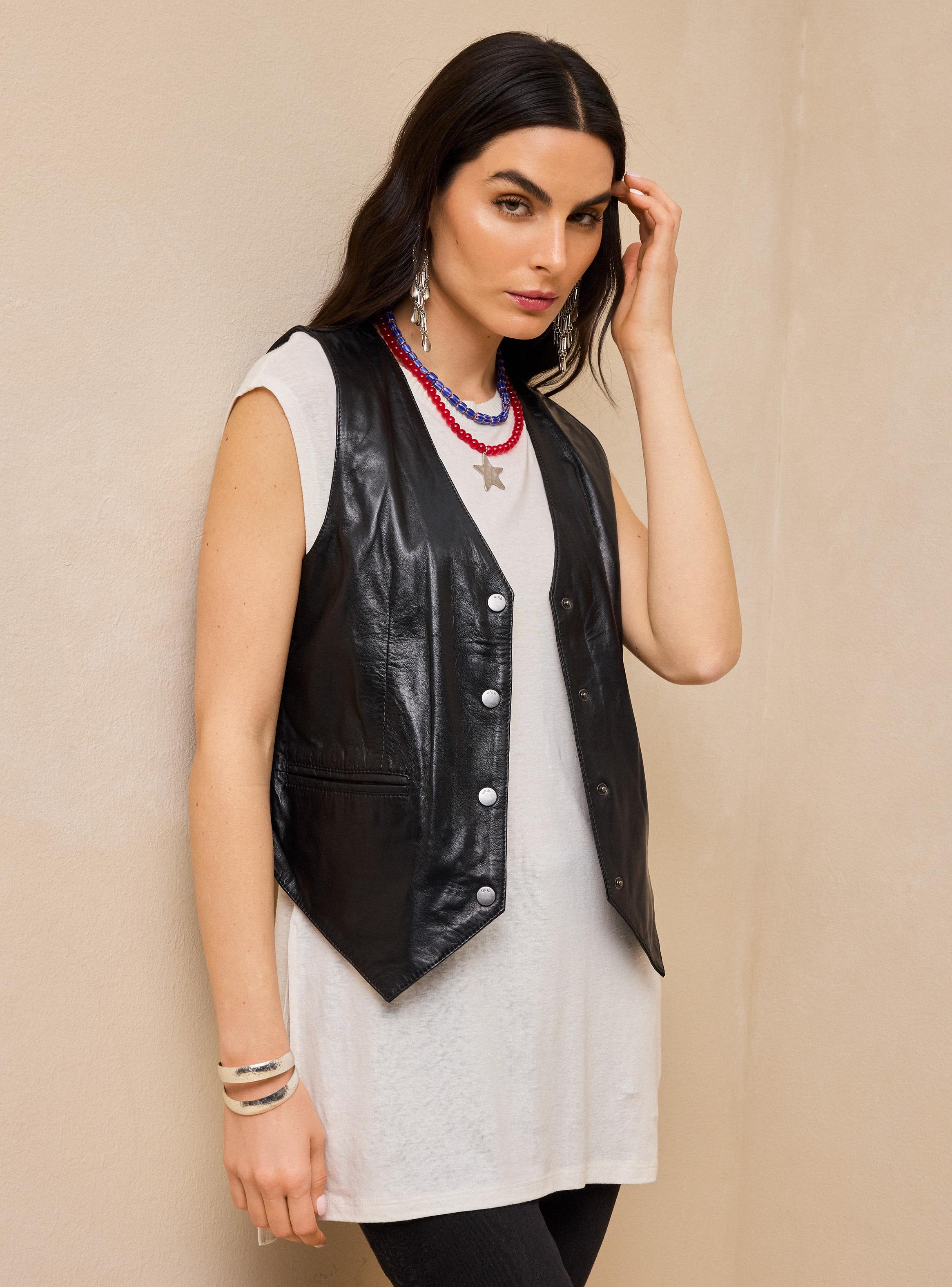 Blusa Gillet de Cuero-0