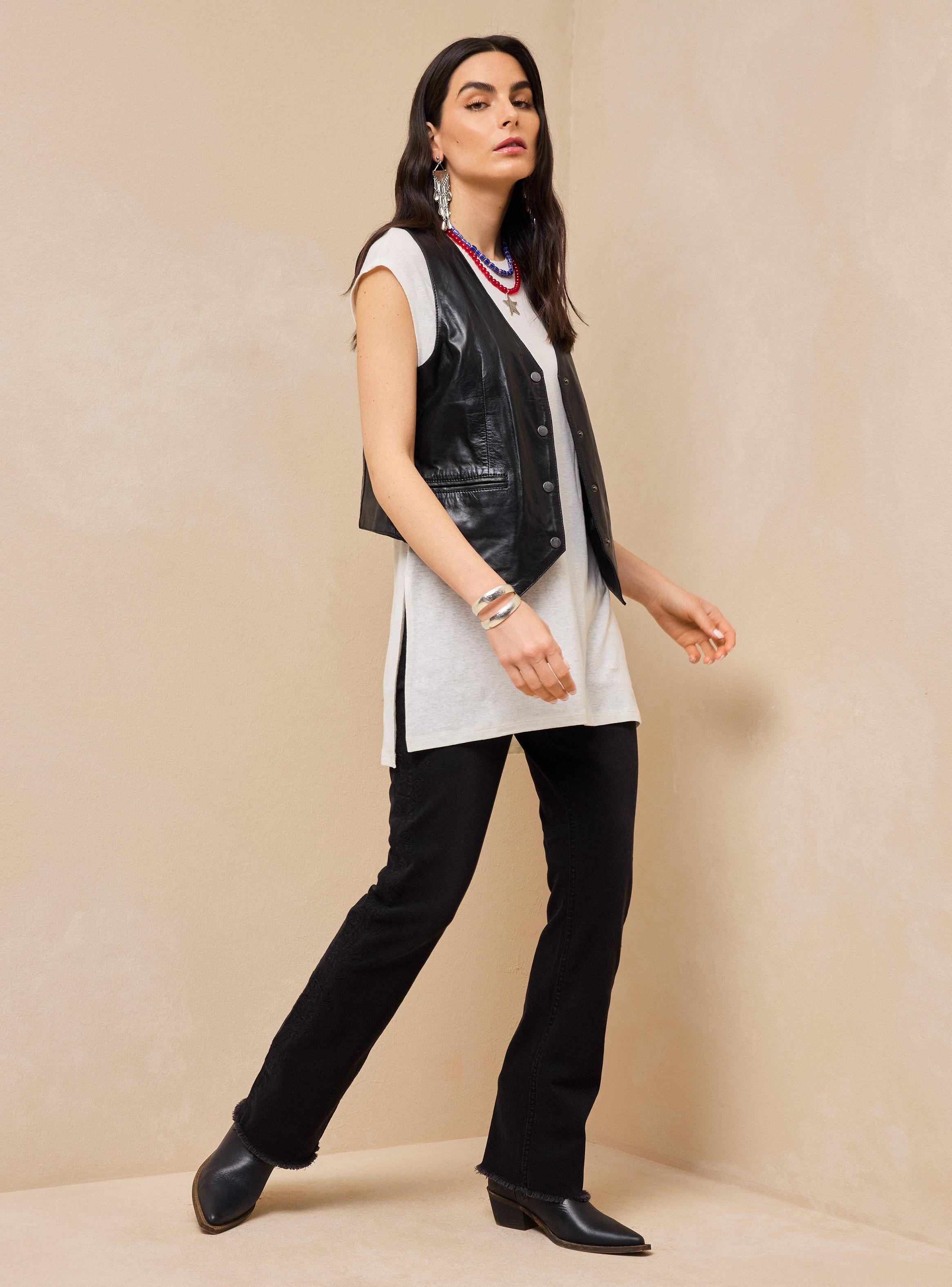 Blusa Gillet de Cuero-4