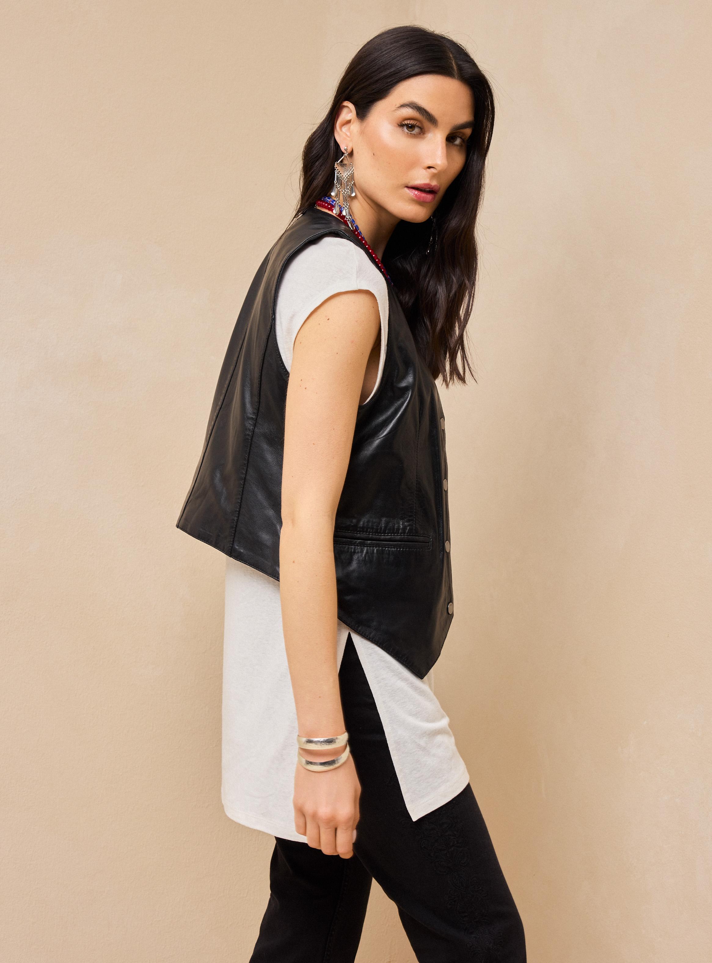 Blusa Gillet de Cuero-1
