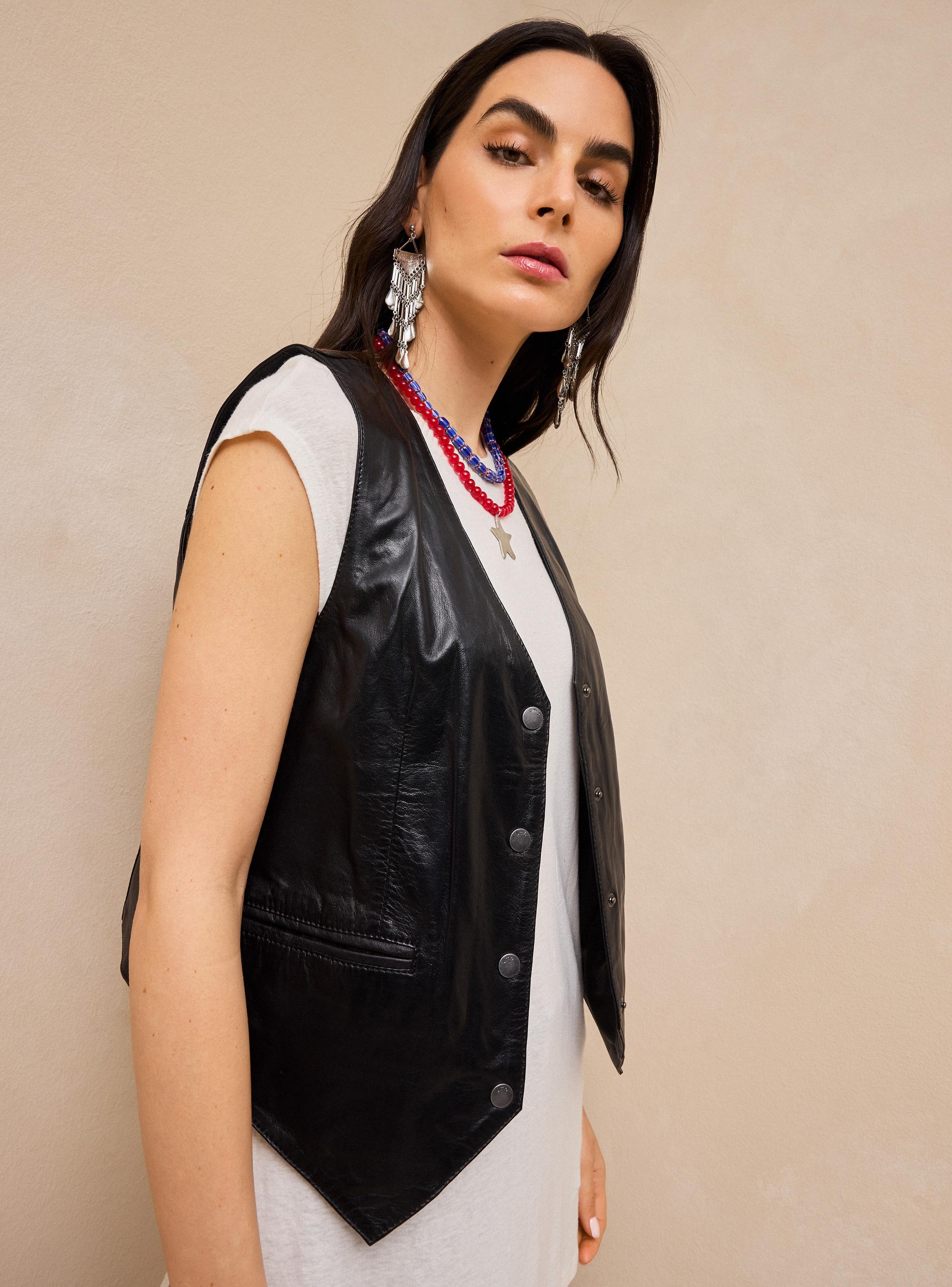 Blusa Gillet de Cuero-3